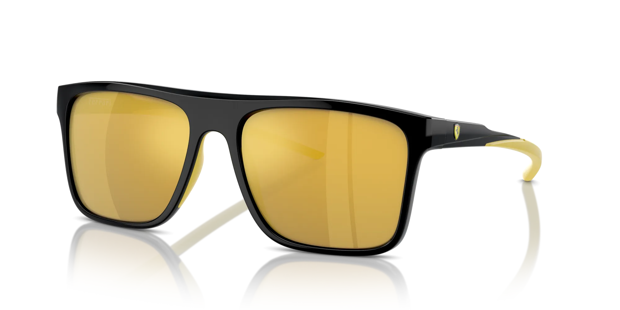 Ferrari Scuderia FZ6006 501/5A Occhiali da sole Iniettato Nero Oro Squadrata Normale Specchiato - immagine 4
