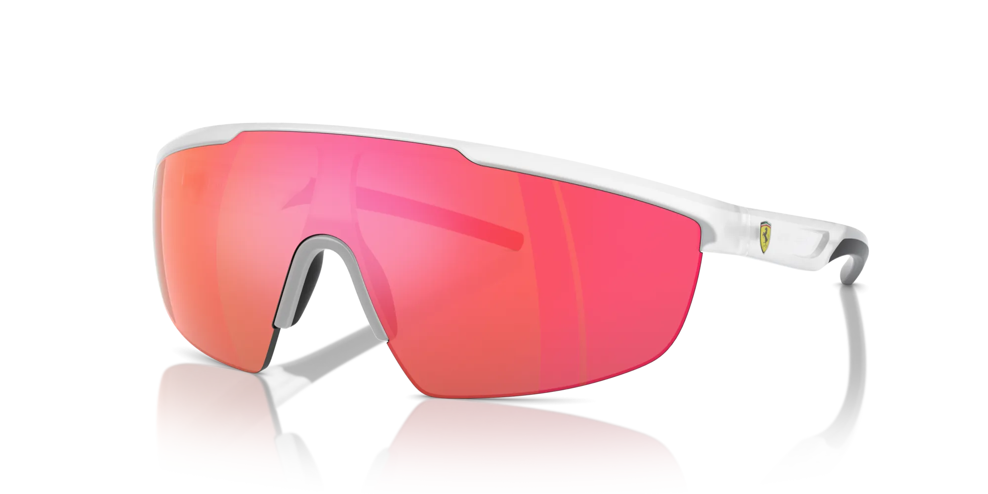 Ferrari Scuderia FZ6005U 505/6Q Occhiali da sole Iniettato Grigio Rosso Squadrata Normale Specchiato - immagine 4