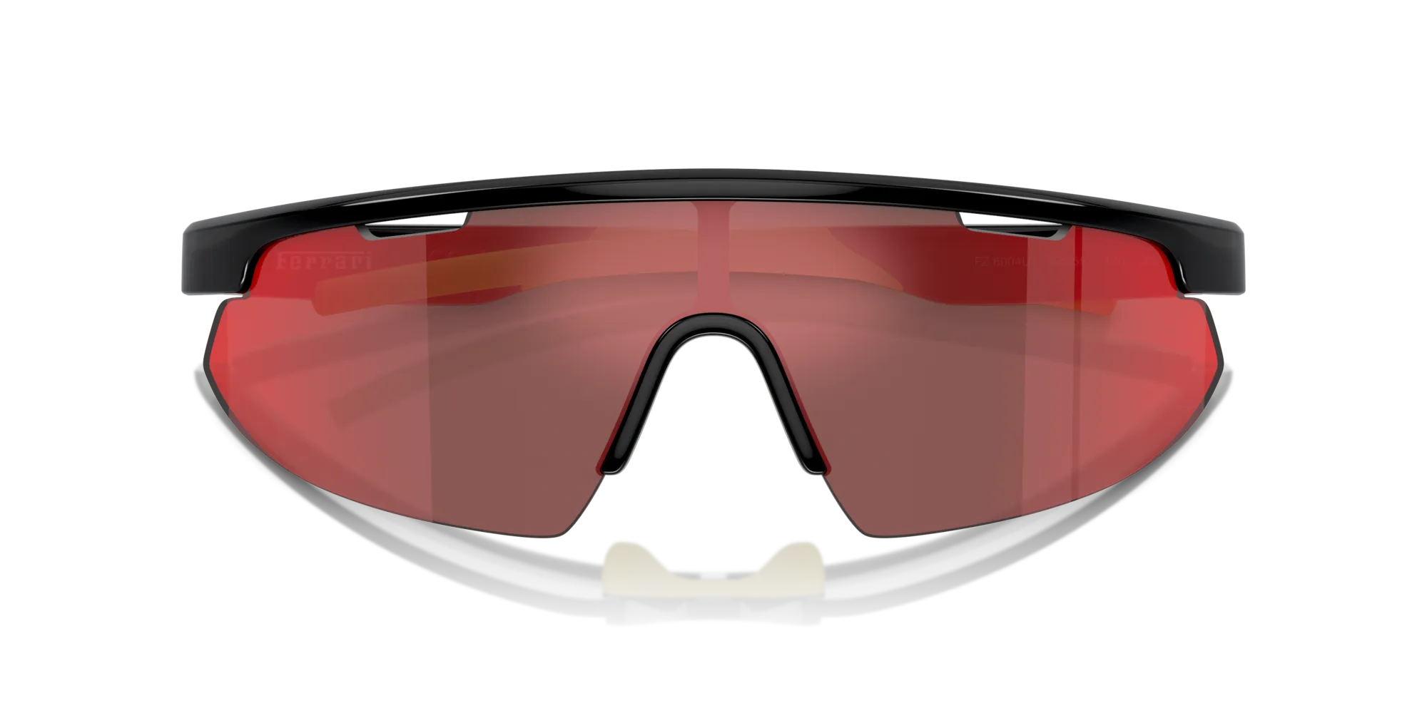 Ferrari Scuderia FZ6004U 501/6Q Occhiali da sole Iniettato Nero Rosso Geometrica Normale Specchiato - immagine 2
