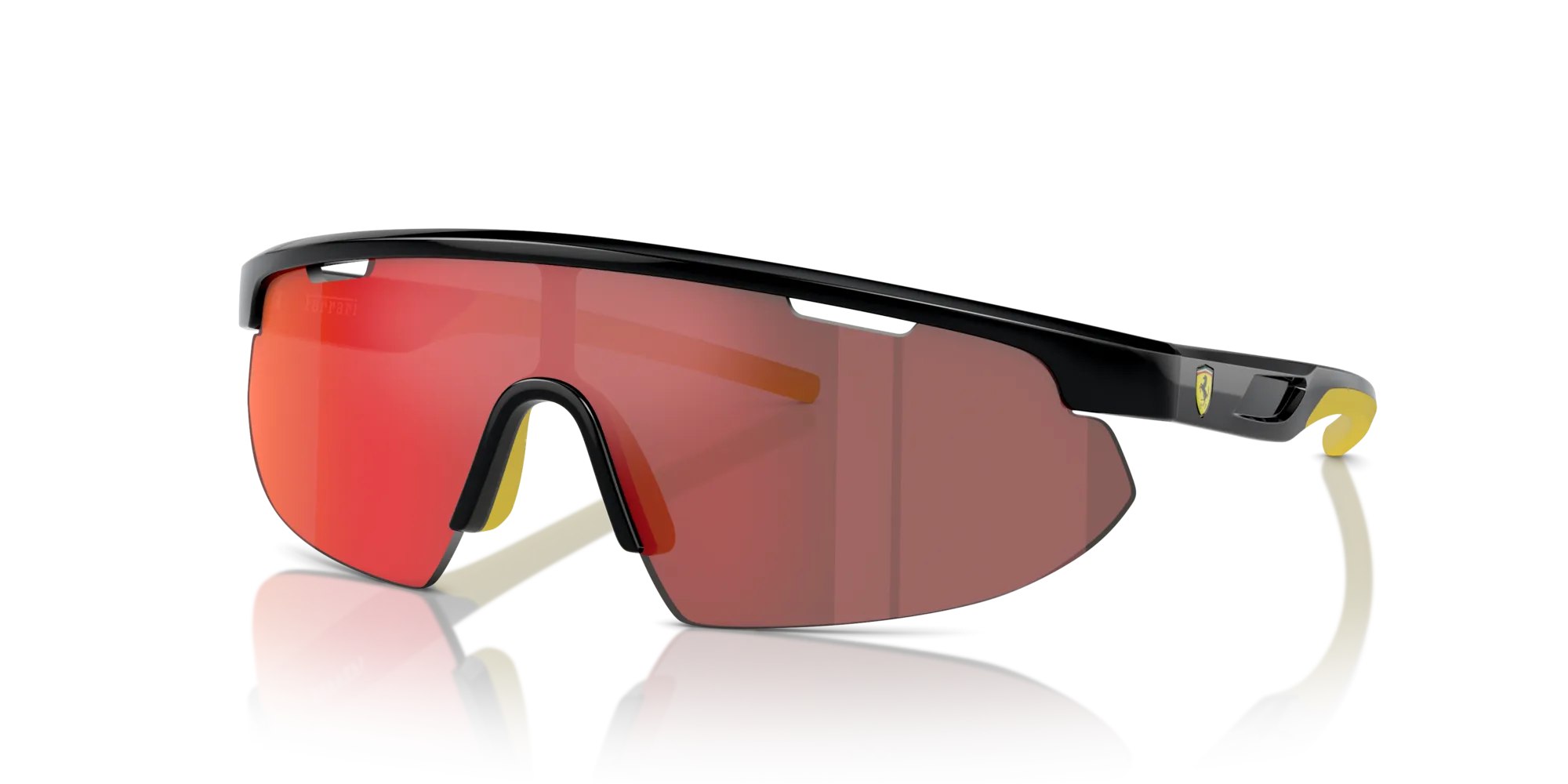 Ferrari Scuderia FZ6004U 501/6Q Occhiali da sole Iniettato Nero Rosso Geometrica Normale Specchiato - immagine 4