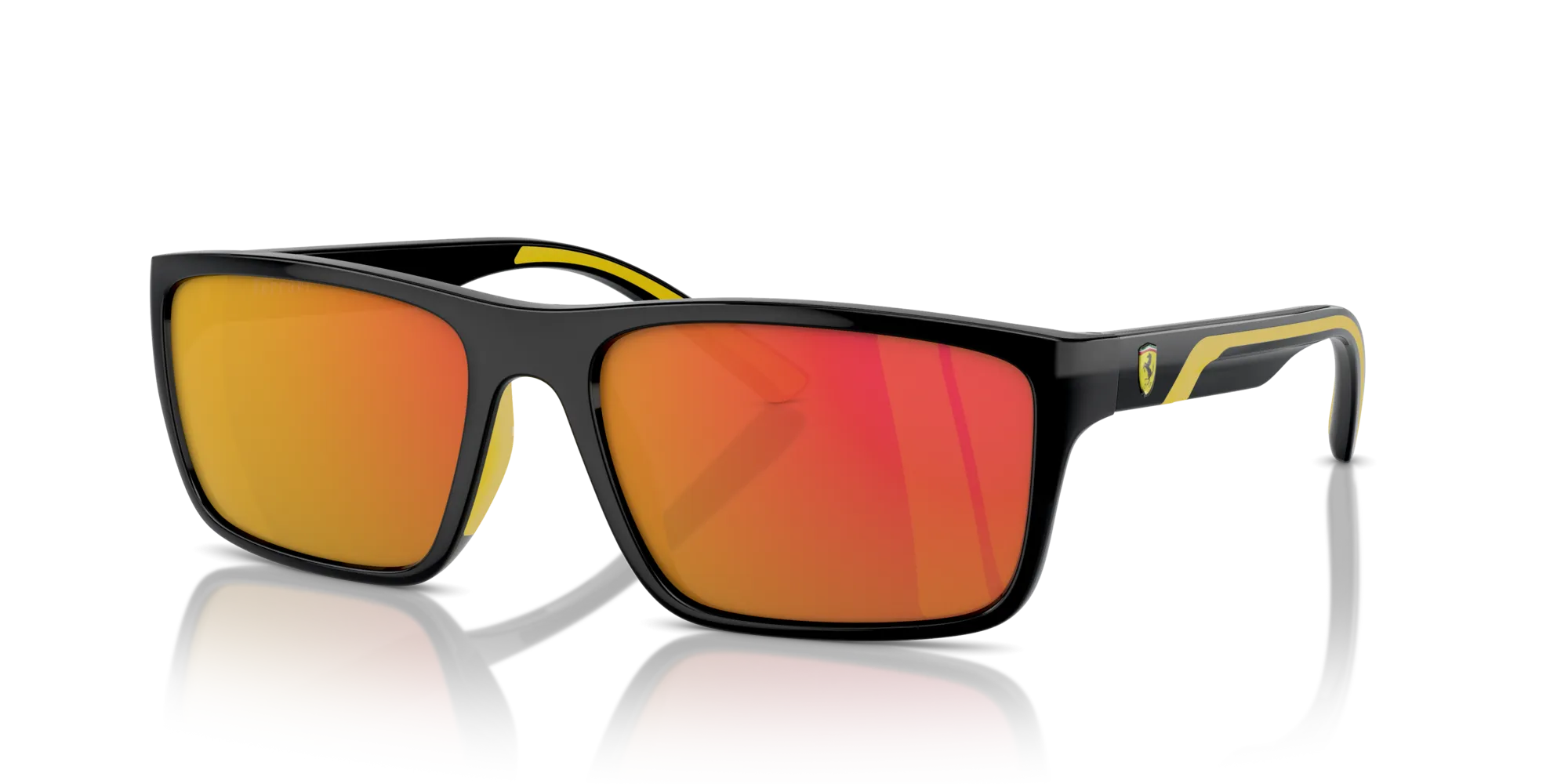 Ferrari Scuderia FZ6003U 501/6Q Occhiali da sole Iniettato Nero Rosso Squadrata Normale Specchiato - immagine 4