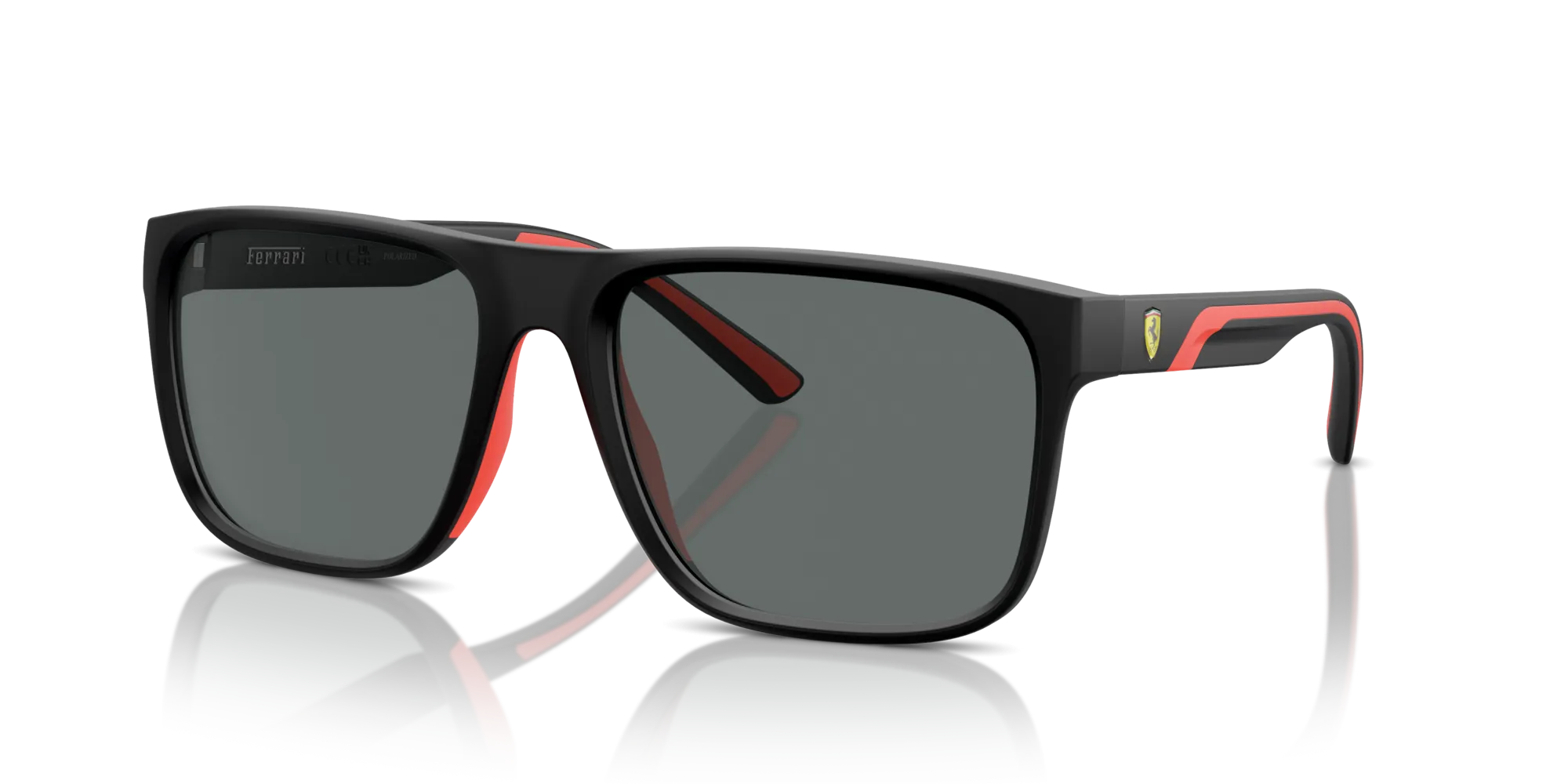 Ferrari Scuderia FZ6002U 504/81 Occhiali da sole Iniettato Nero Grigio Squadrata Polarizzata - immagine 4