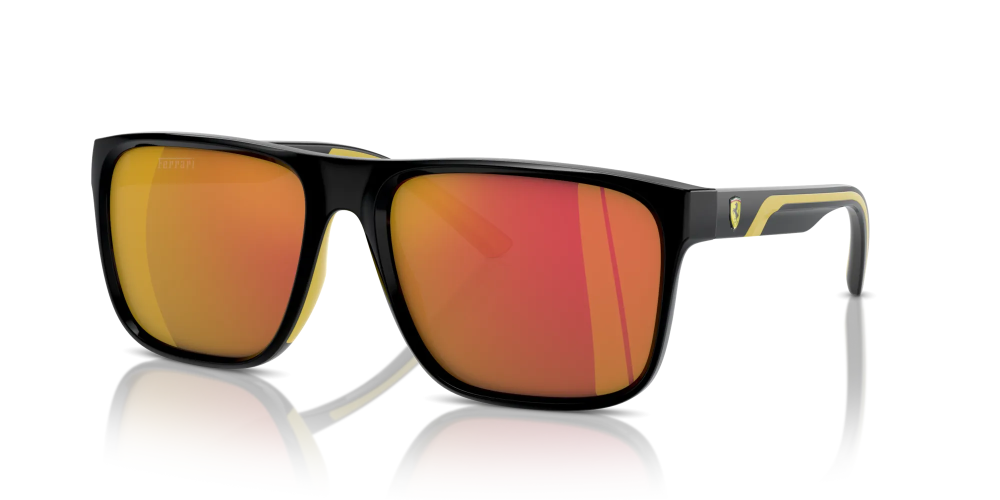 Ferrari Scuderia FZ6002U 501/6Q Occhiali da sole Iniettato Nero Rosso Squadrata Normale Specchiato - immagine 4