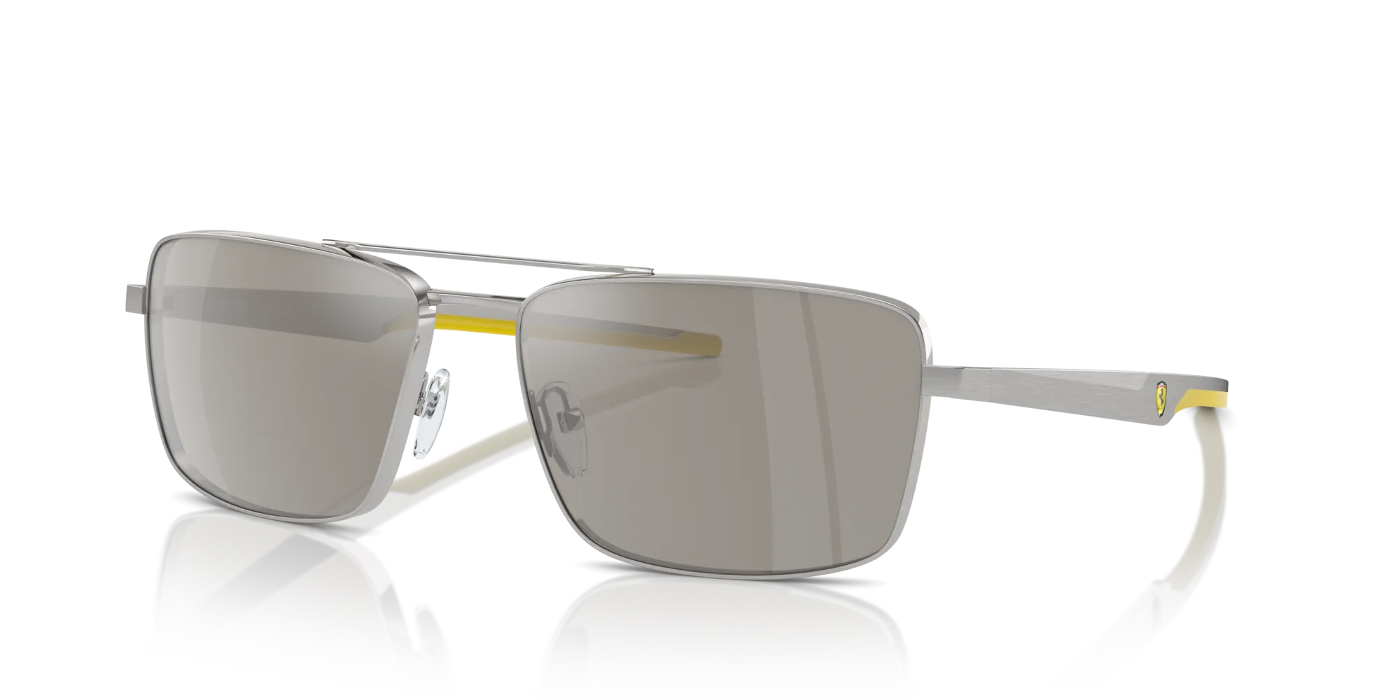 Ferrari Scuderia FZ5001 107/6G Occhiali da sole Metallo Argento Grigio Squadrata Normale Specchiato - immagine 4
