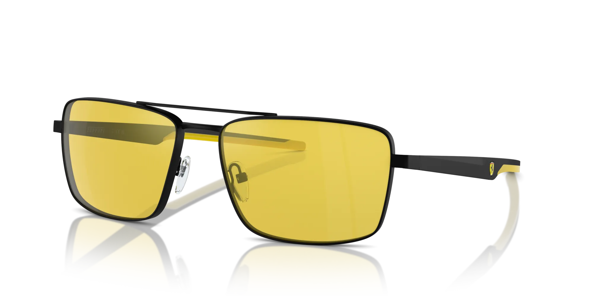 Ferrari Scuderia FZ5001 101/V9 Occhiali da sole Metallo Nero Giallo Squadrata Normale Specchiato - immagine 4