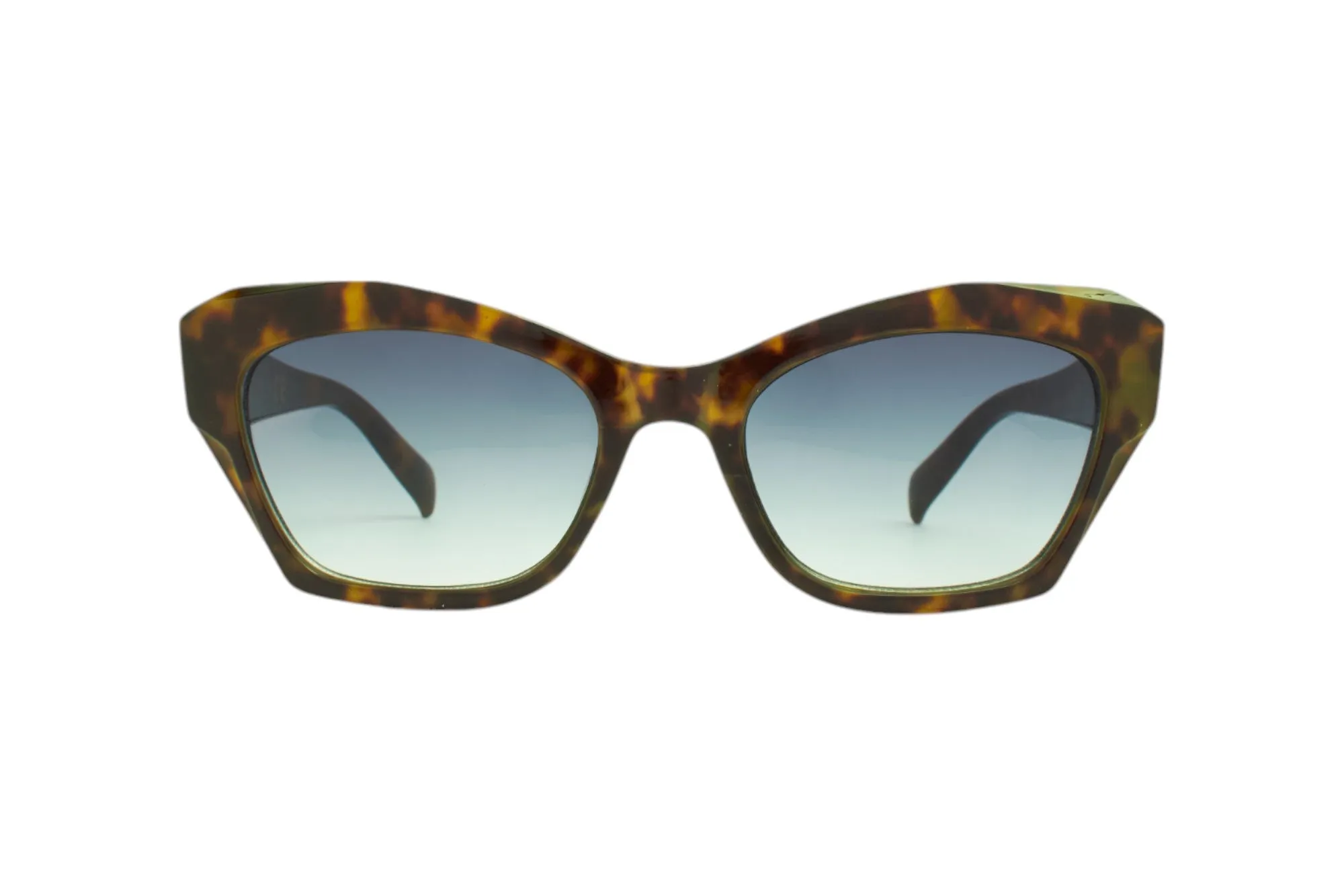 SUN LOVERS Donna Sun Lovers SLS244 Tartaruga verde/Fumo sfumato Occhiali da sole Propionato Tartaruga / Verde Grigio Cat Eye Normale Sfumato - immagine 2