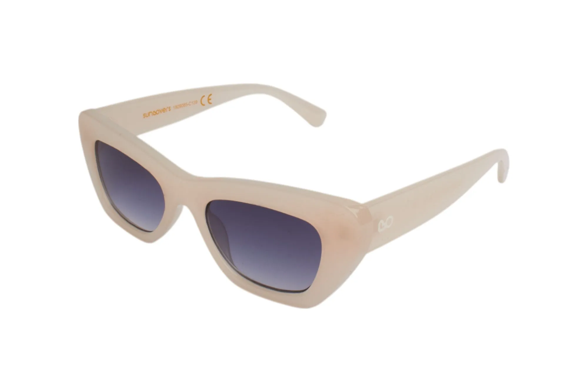 SUN LOVERS Donna Sun Lovers SLS182 Avorio/Fumo sfumato Occhiali da sole Policarbonato Avorio Grigio Cat Eye Normale Sfumato - immagine 1
