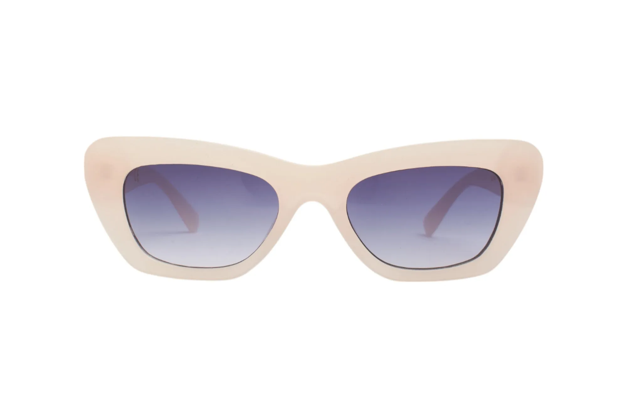 SUN LOVERS Donna Sun Lovers SLS182 Avorio/Fumo sfumato Occhiali da sole Policarbonato Avorio Grigio Cat Eye Normale Sfumato - immagine 2