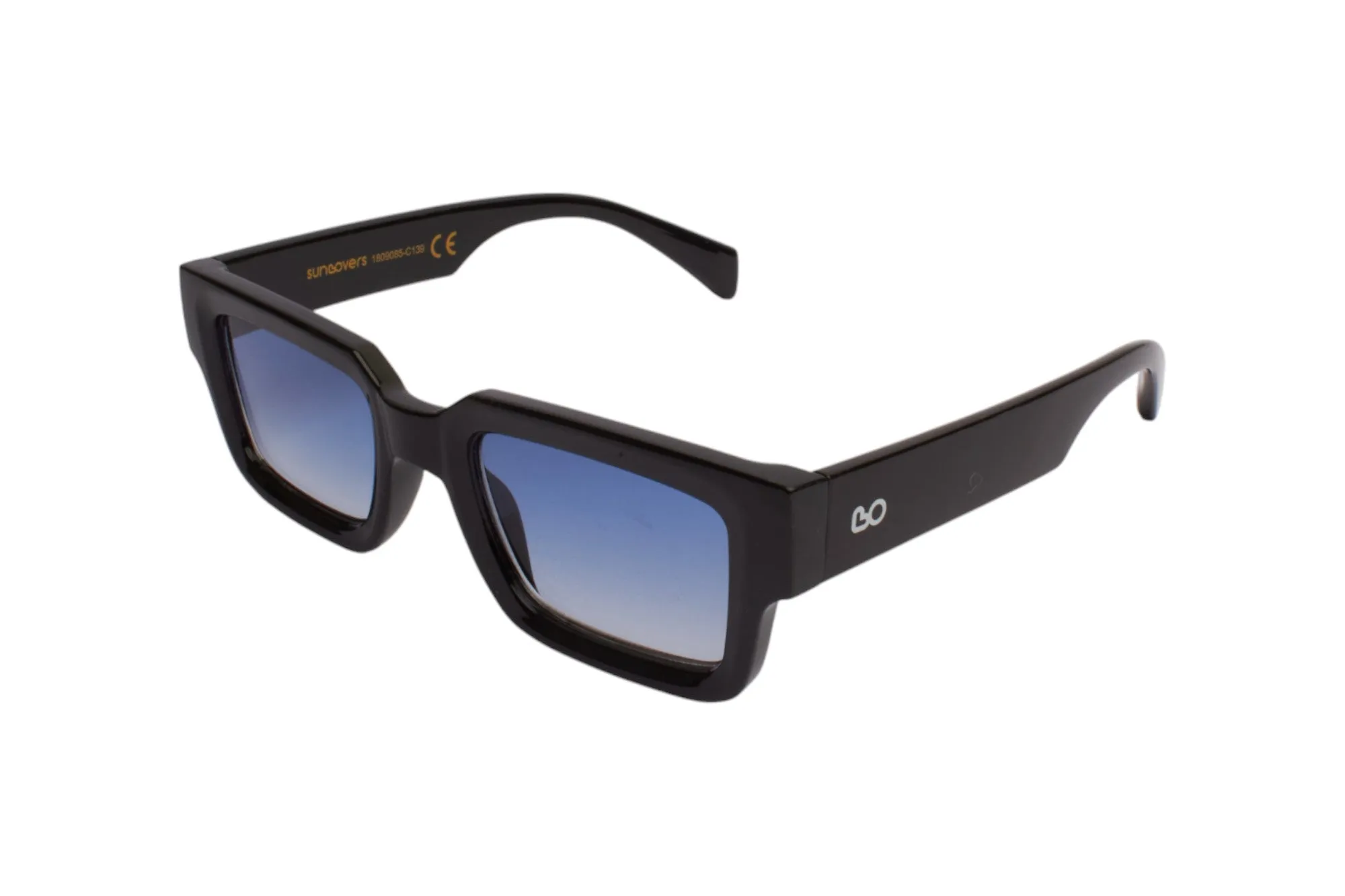 SUN LOVERS Unisex SLS139 Nero/Azzurro sfumato Occhiali da sole Policarbonato Nero Azzurro Squadrata Normale Sfumato - immagine 1