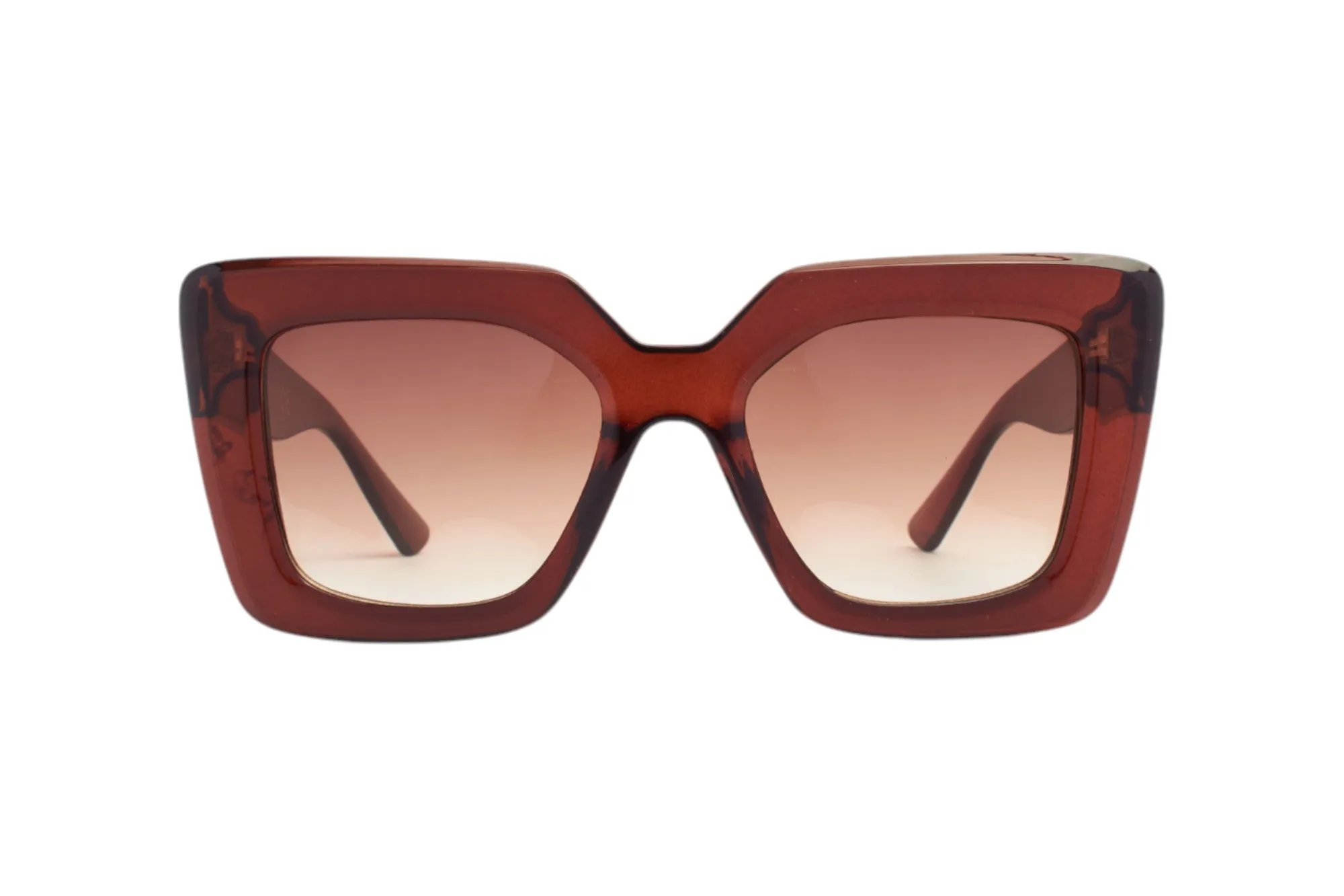 SUN LOVERS Donna SLS089 Marrone trasparente/Marrone sfumato Occhiali da sole Policarbonato Marrone Marrone Squadrata Normale Sfumato - immagine 2