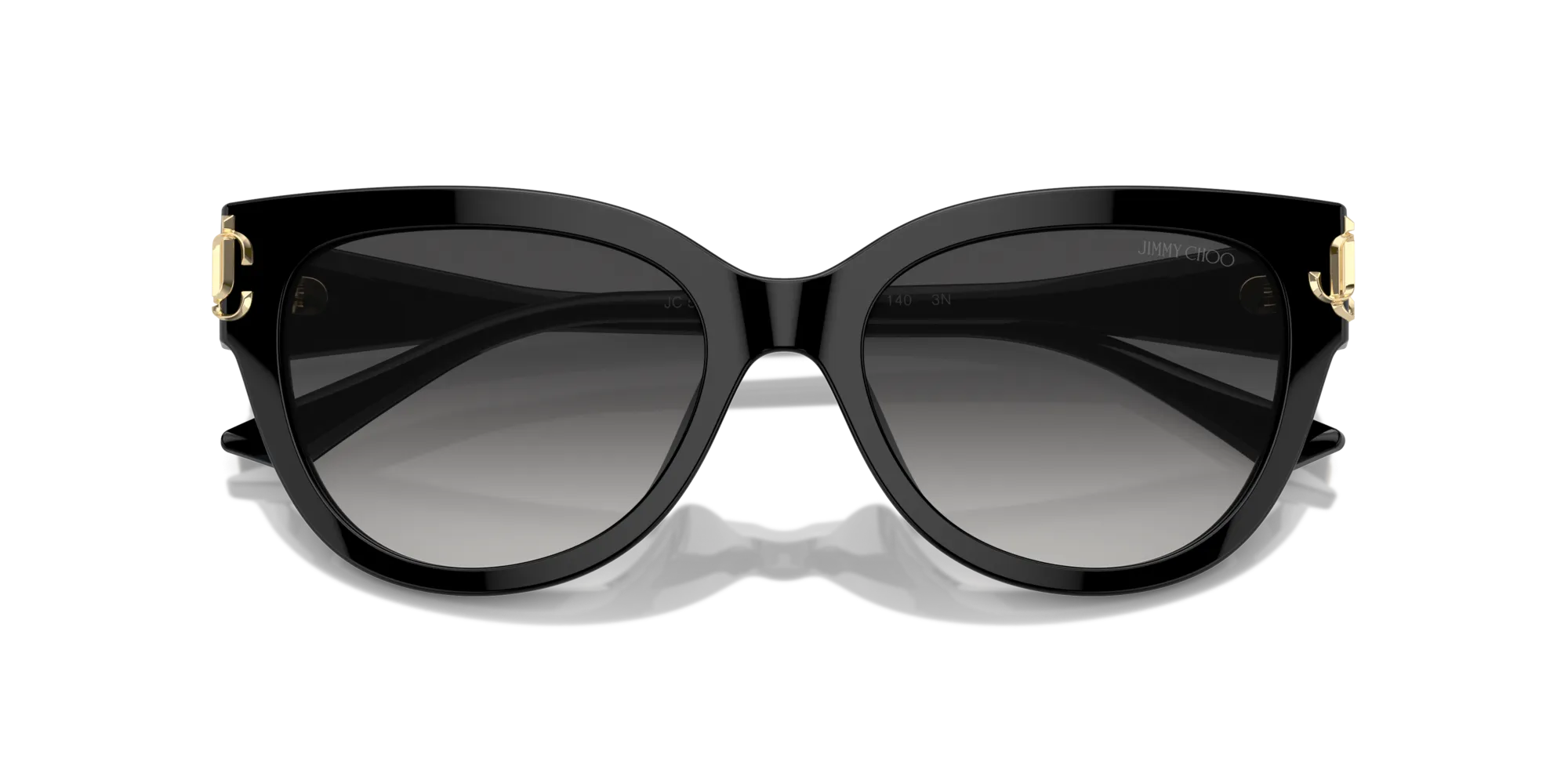 Jimmy Choo JC5018U 50008G Occhiali da sole Acetato Nero Grigio Pantos Normale Sfumato - immagine 3