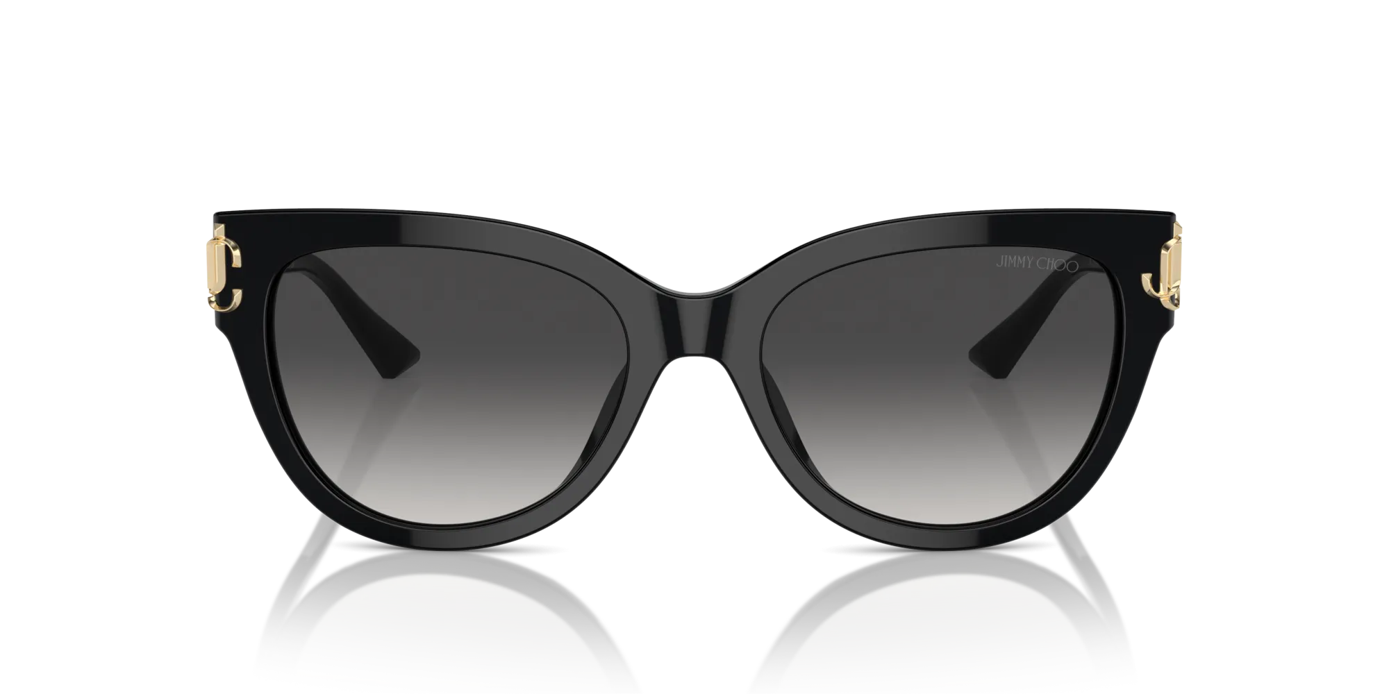 Jimmy Choo JC5018U 50008G Occhiali da sole Acetato Nero Grigio Pantos Normale Sfumato - immagine 4