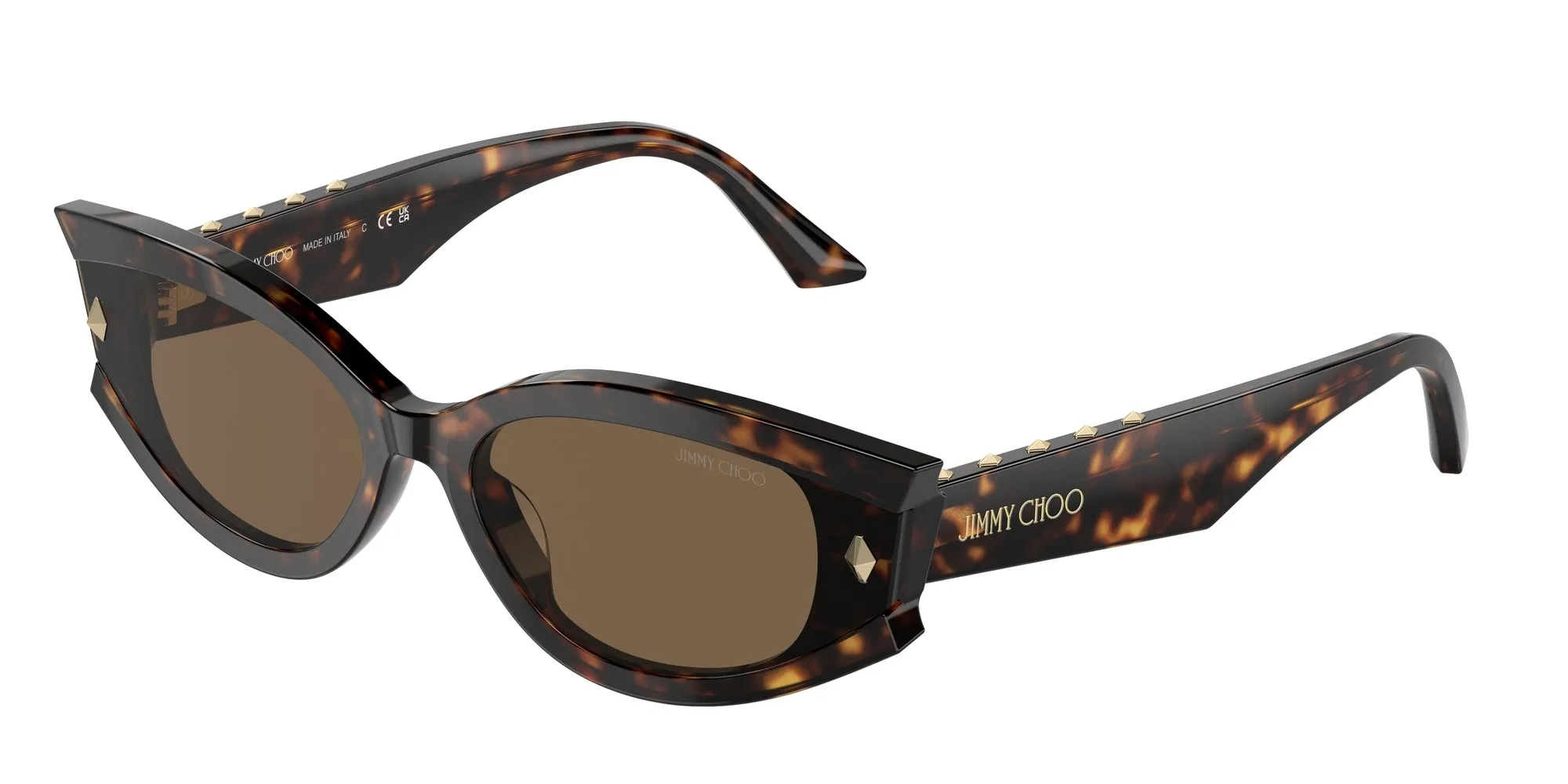 Jimmy Choo JC5015U 500273 Occhiali da sole Acetato Havana Marrone Geometrica Normale - immagine 1