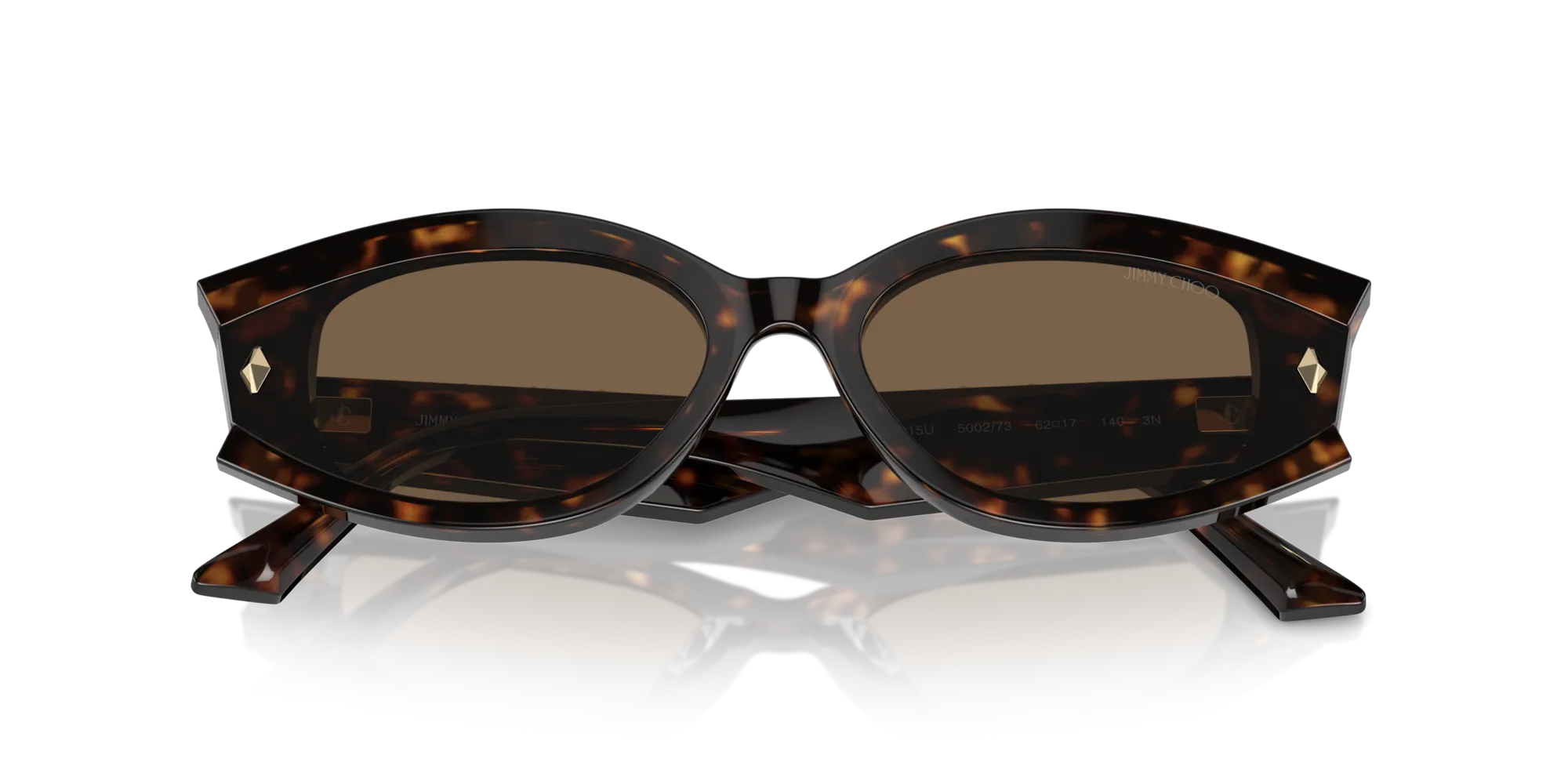 Jimmy Choo JC5015U 500273 Occhiali da sole Acetato Havana Marrone Geometrica Normale - immagine 3