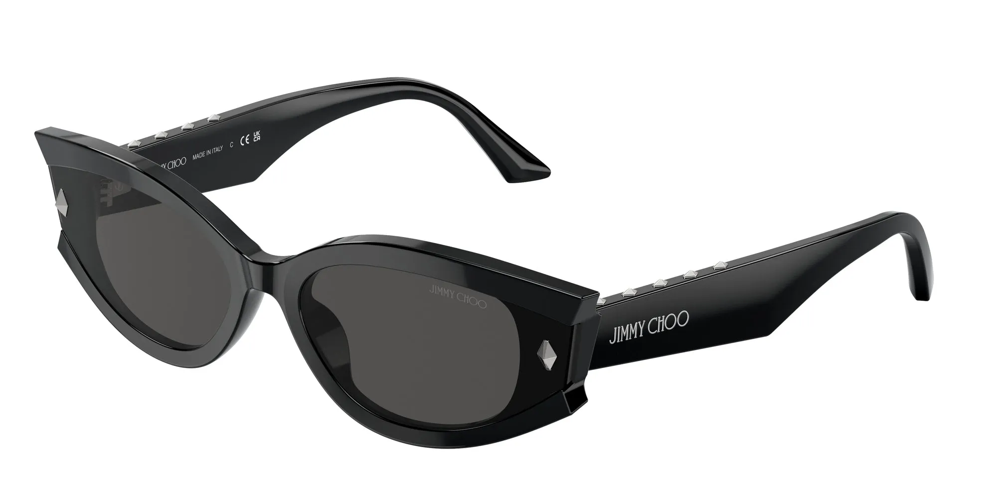 Jimmy Choo JC5015U 500087 Occhiali da sole Acetato Nero Grigio Geometrica Normale - immagine 1