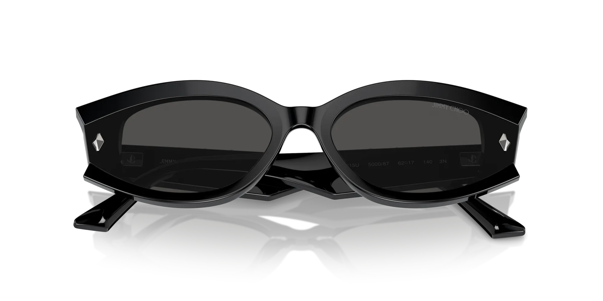 Jimmy Choo JC5015U 500087 Occhiali da sole Acetato Nero Grigio Geometrica Normale - immagine 3