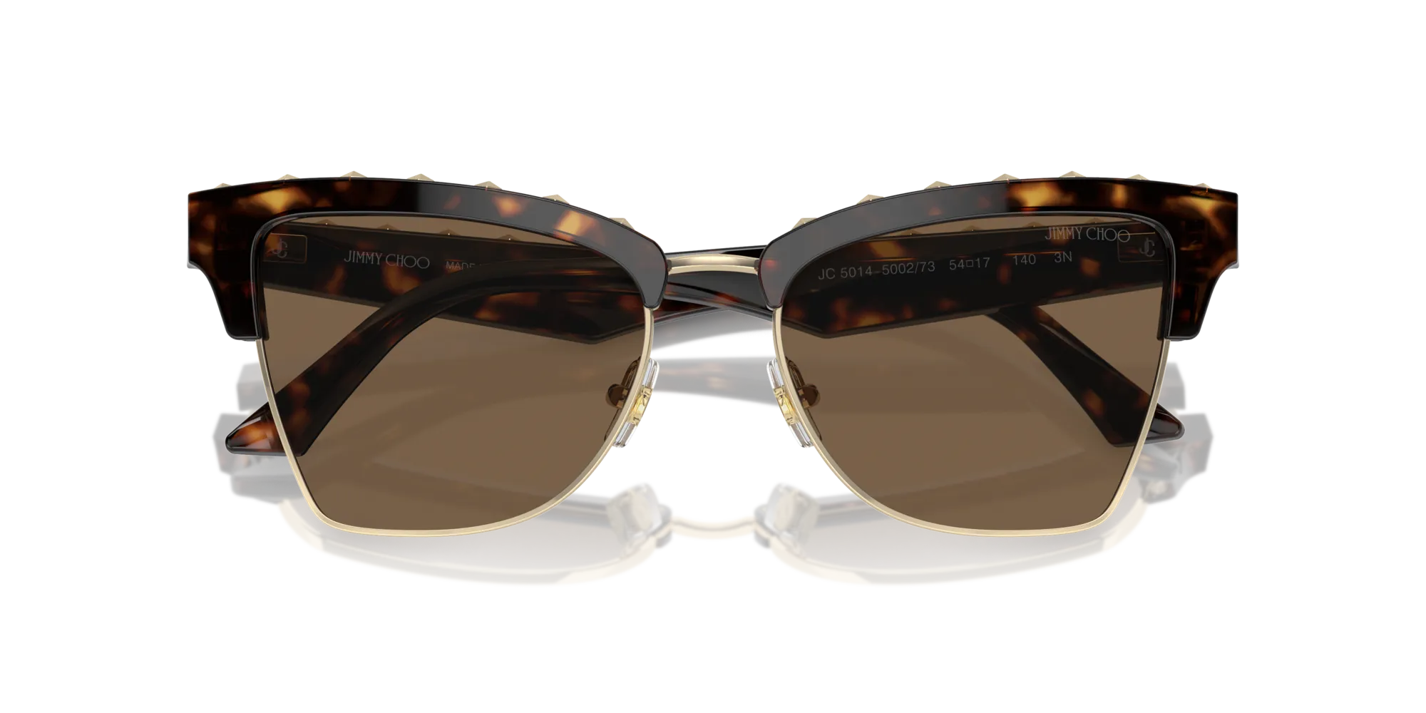 Jimmy Choo JC5014 500273 Occhiali da sole Acetato Havana Marrone Farfalla Normale - immagine 3