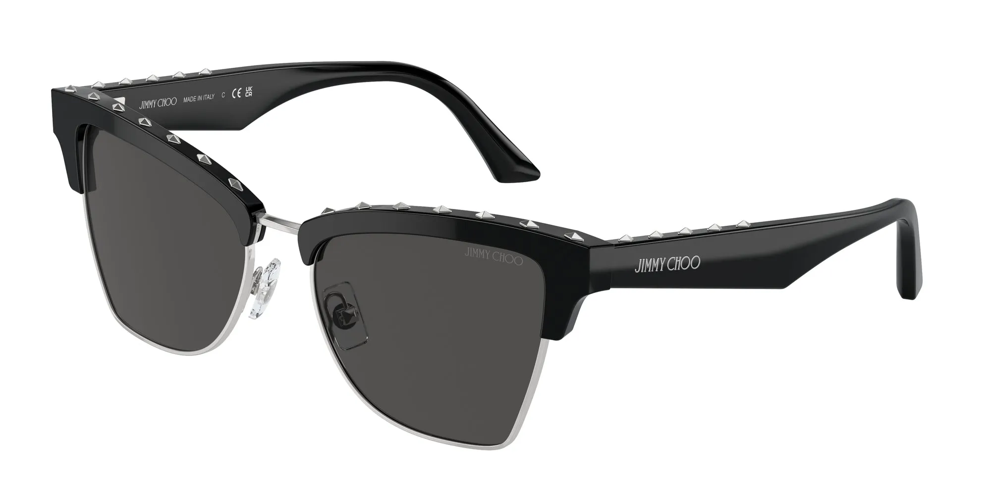 Jimmy Choo JC5014 500087 Occhiali da sole Acetato Nero Grigio Farfalla Normale - immagine 1