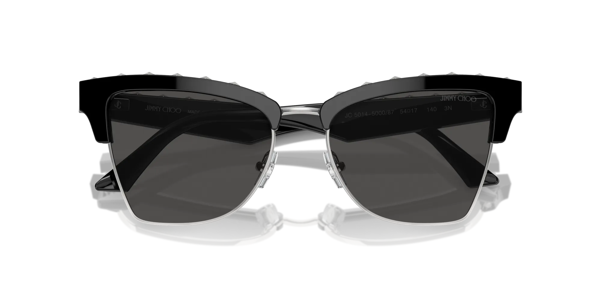 Jimmy Choo JC5014 500087 Occhiali da sole Acetato Nero Grigio Farfalla Normale - immagine 3