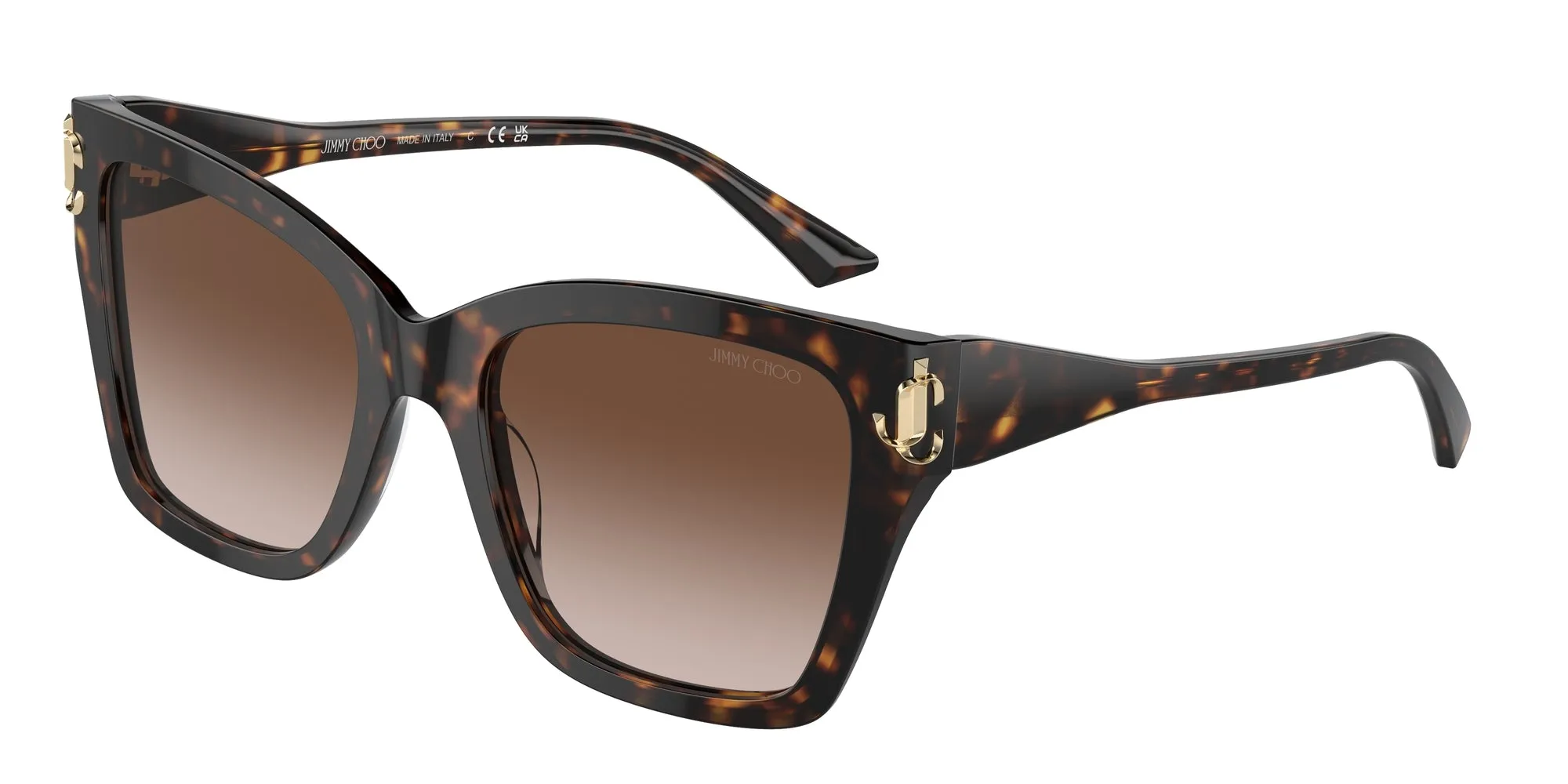 Jimmy Choo JC5012 500213 Occhiali da sole Acetato Havana Marrone Squadrata Normale Sfumato - immagine 1