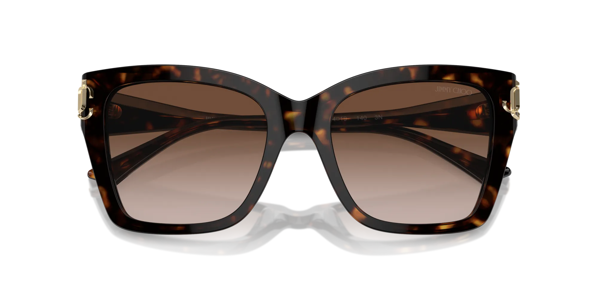 Jimmy Choo JC5012 500213 Occhiali da sole Acetato Havana Marrone Squadrata Normale Sfumato - immagine 3