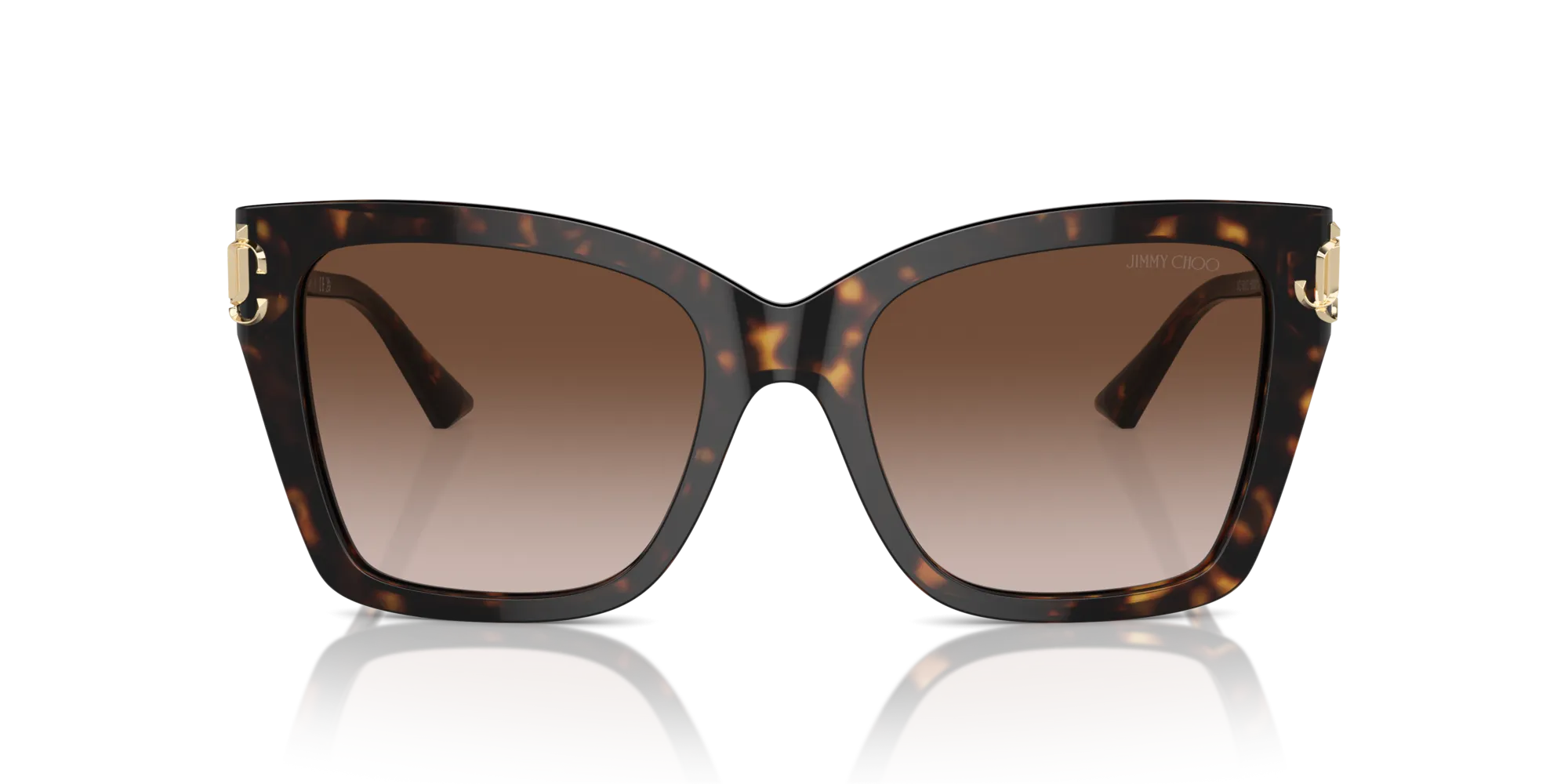 Jimmy Choo JC5012 500213 Occhiali da sole Acetato Havana Marrone Squadrata Normale Sfumato - immagine 4