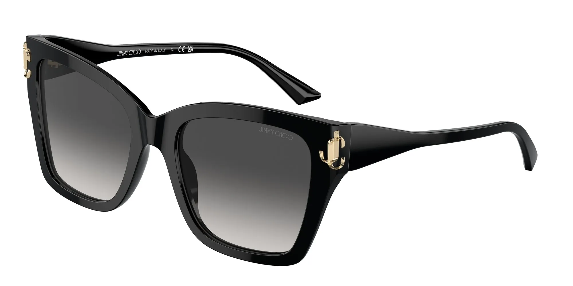Jimmy Choo JC5012 50008G Occhiali da sole Acetato Nero Grigio Squadrata Normale Sfumato - immagine 1