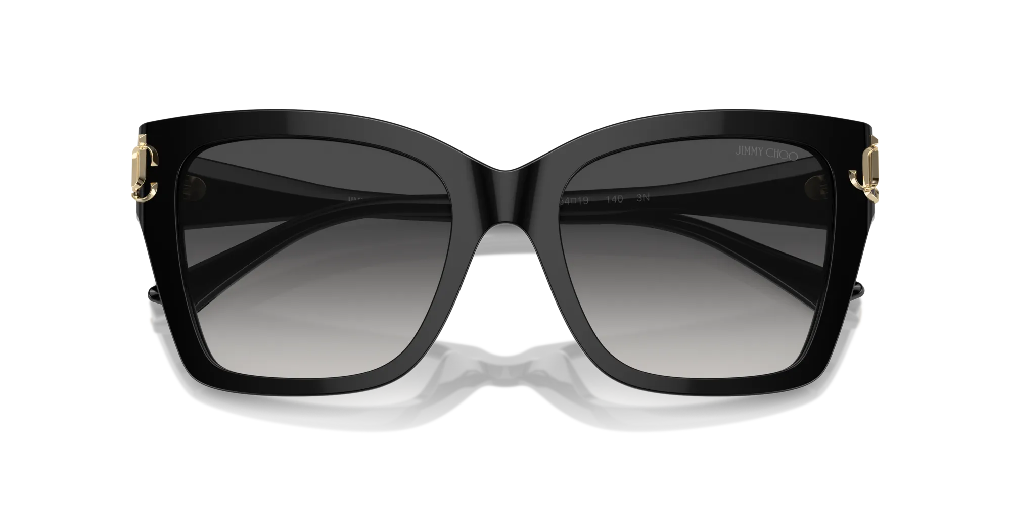Jimmy Choo JC5012 50008G Occhiali da sole Acetato Nero Grigio Squadrata Normale Sfumato - immagine 3