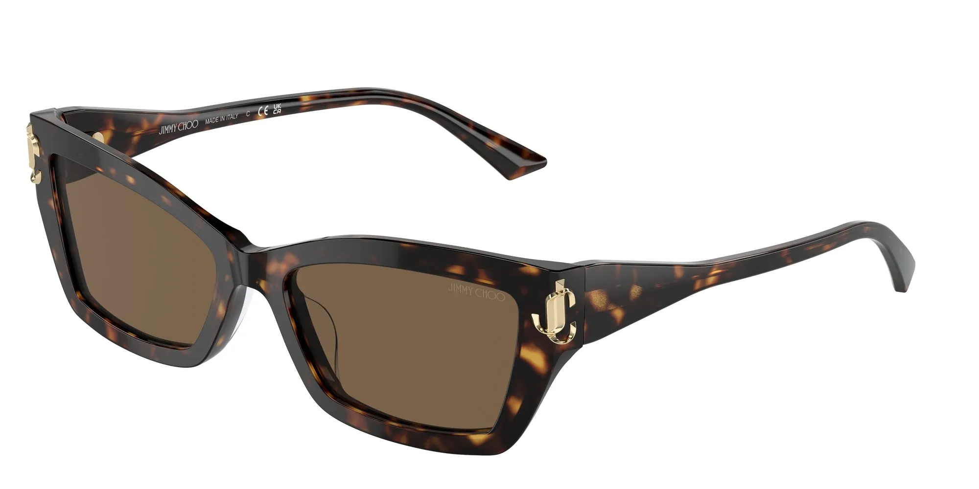 Jimmy Choo JC5011U 500273 Occhiali da sole Acetato Havana Marrone Cat Eye Normale - immagine 1