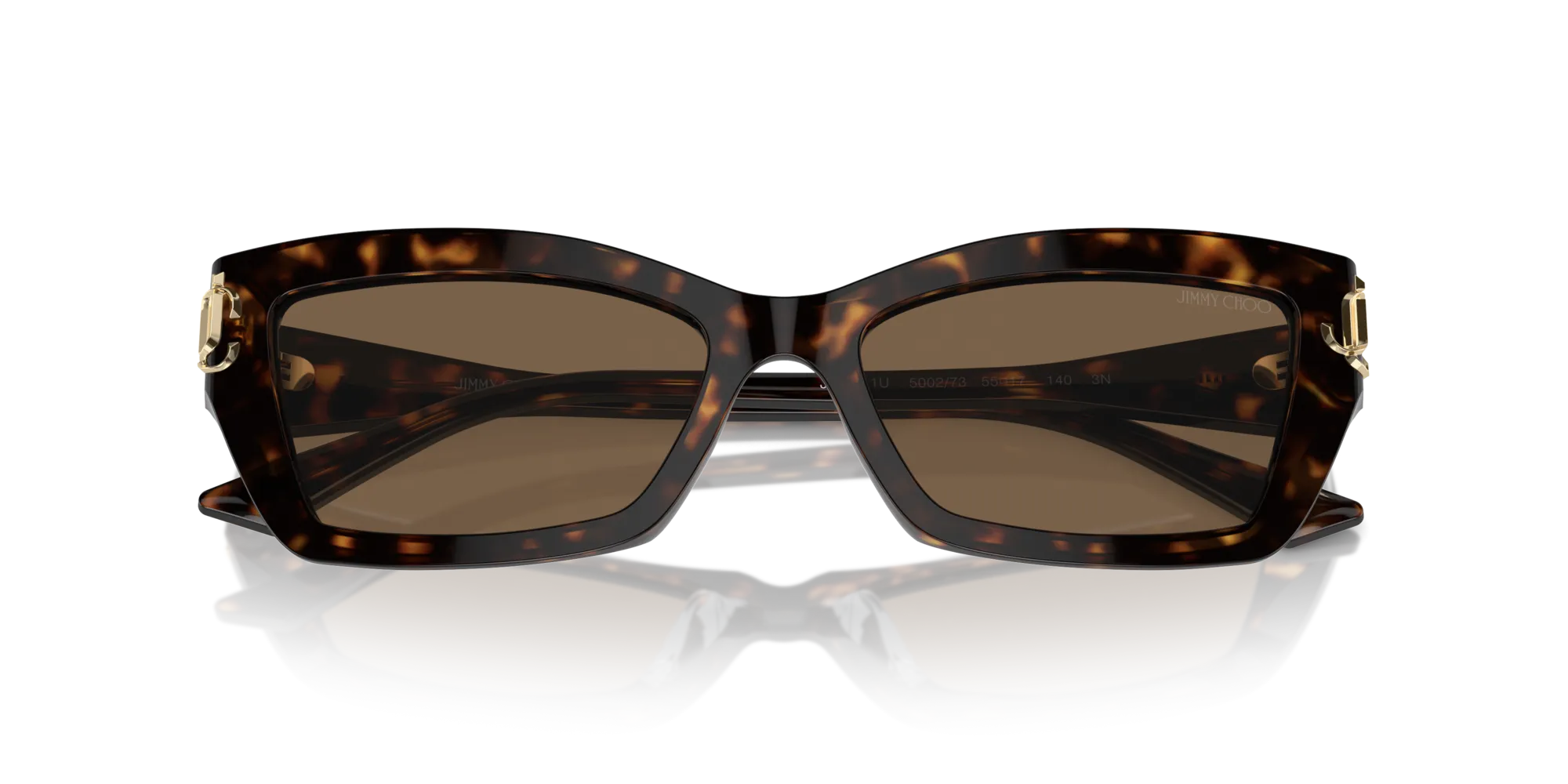 Jimmy Choo JC5011U 500273 Occhiali da sole Acetato Havana Marrone Cat Eye Normale - immagine 3