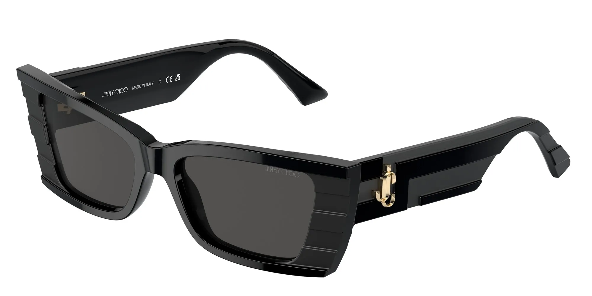 Jimmy Choo JC5009 500087 Occhiali da sole Acetato Nero Grigio Squadrata Normale - immagine 1