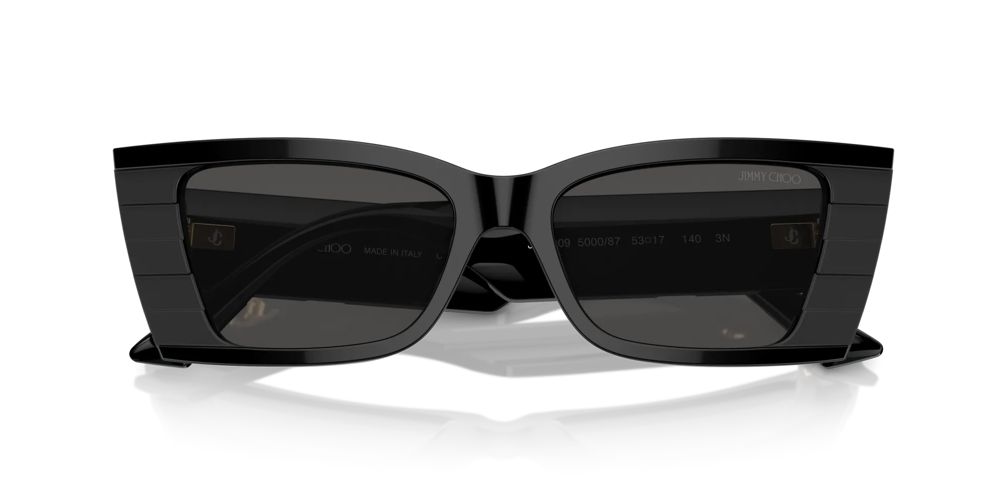 Jimmy Choo JC5009 500087 Occhiali da sole Acetato Nero Grigio Squadrata Normale - immagine 2