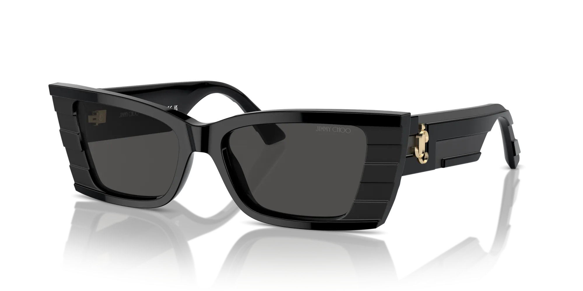 Jimmy Choo JC5009 500087 Occhiali da sole Acetato Nero Grigio Squadrata Normale - immagine 4