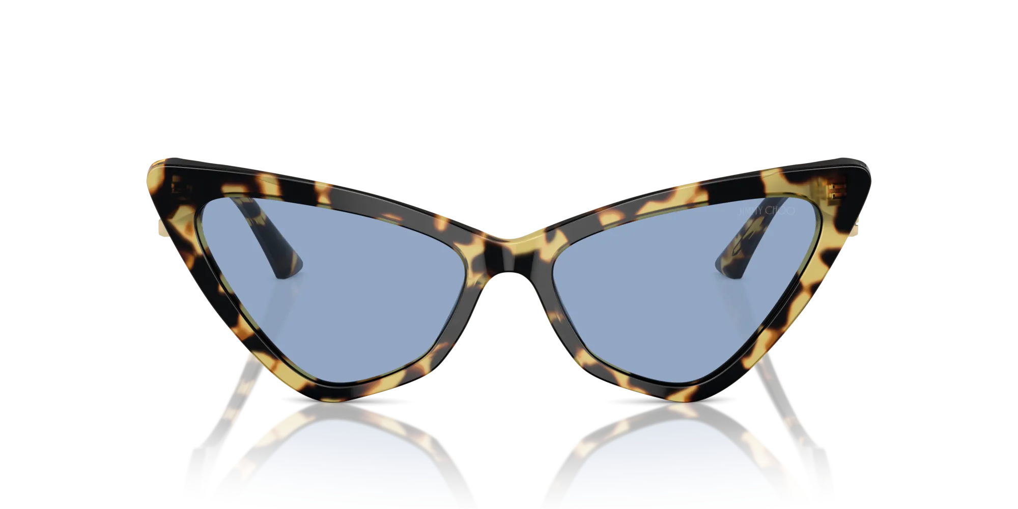Jimmy Choo JC5008 500472 Occhiali da sole Acetato Havana Azzurro Cat Eye Normale - immagine 3