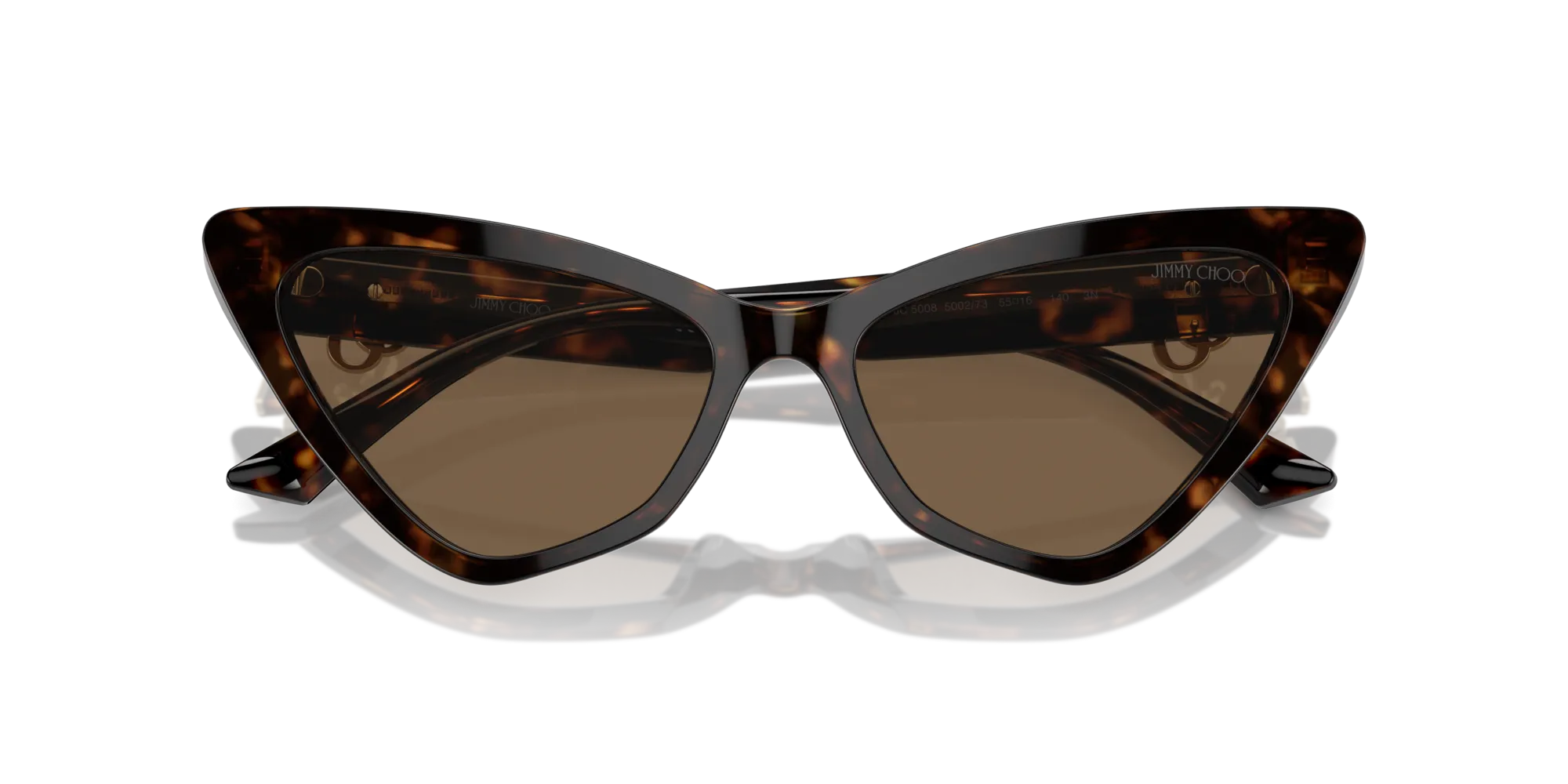 Jimmy Choo JC5008 500273 Occhiali da sole Acetato Havana Marrone Cat Eye Normale - immagine 2