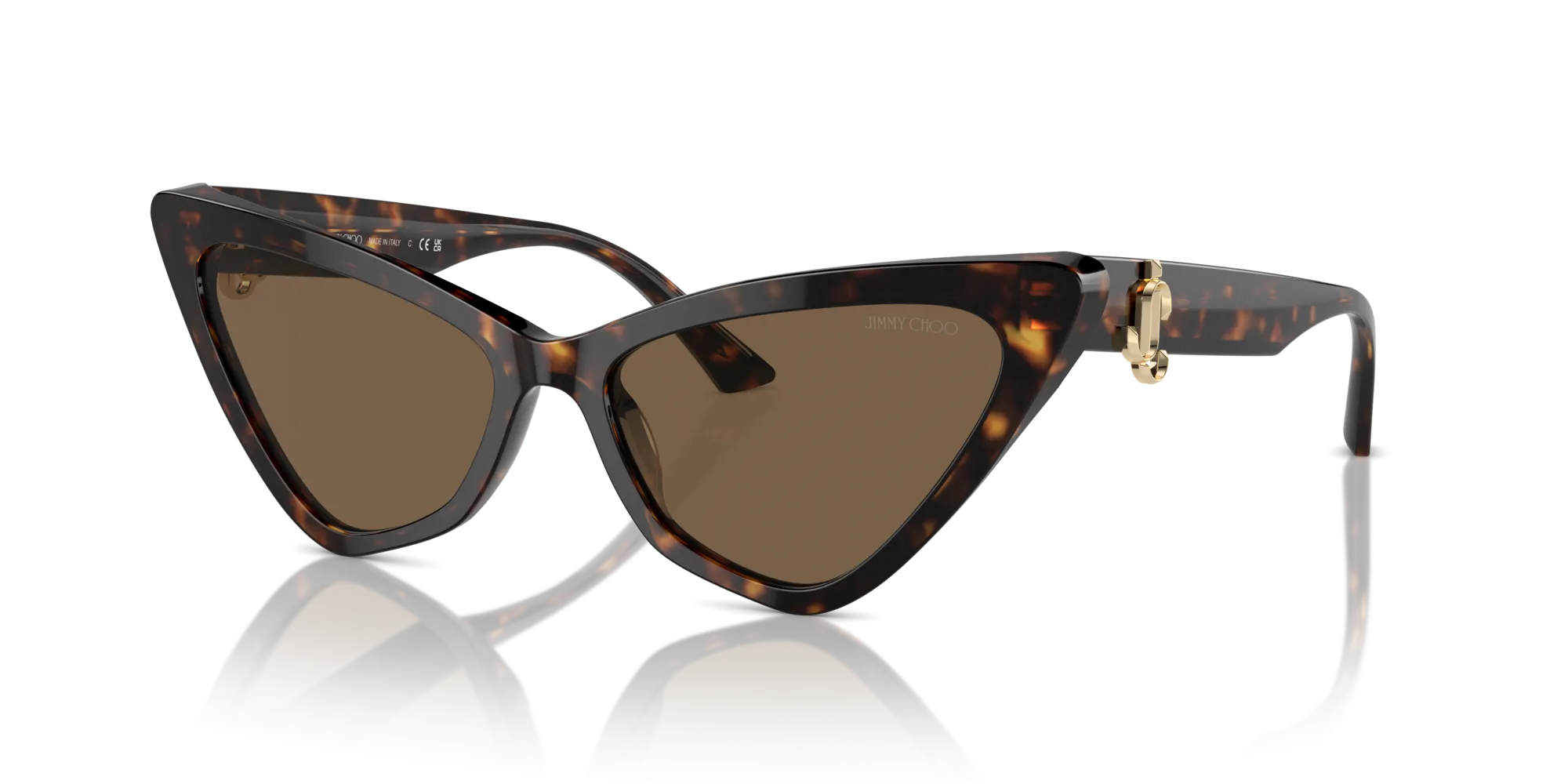 Jimmy Choo JC5008 500273 Occhiali da sole Acetato Havana Marrone Cat Eye Normale - immagine 4