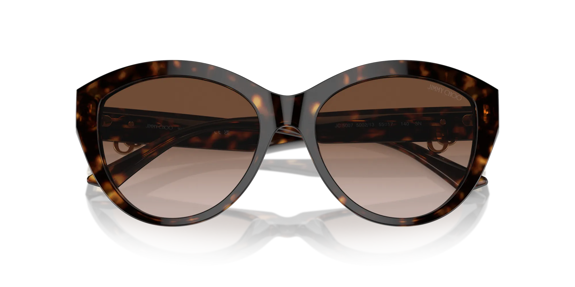 Jimmy Choo JC5007 500213 Occhiali da sole Acetato Havana Marrone Pantos Normale Sfumato - immagine 2