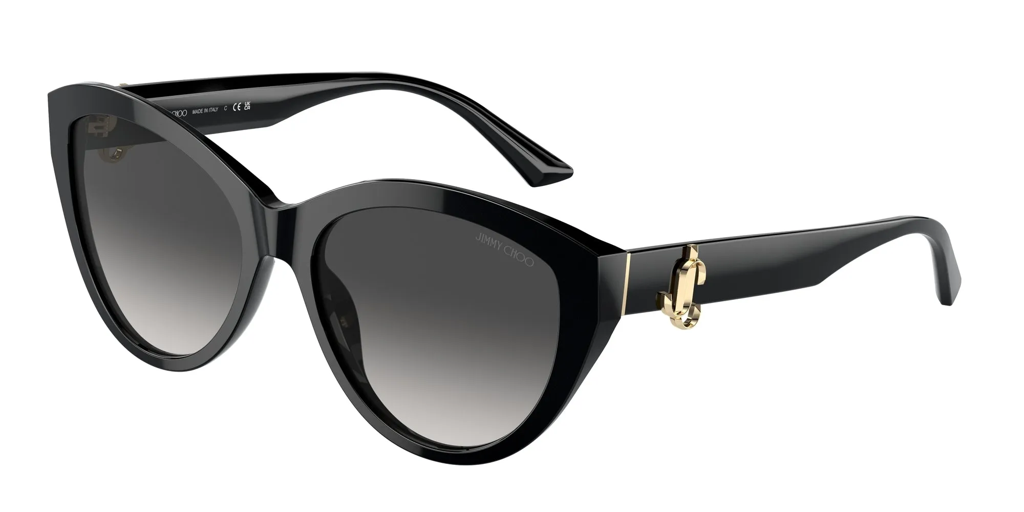 Jimmy Choo JC5007 50008G Occhiali da sole Acetato Nero Grigio Pantos Normale Sfumato - immagine 1