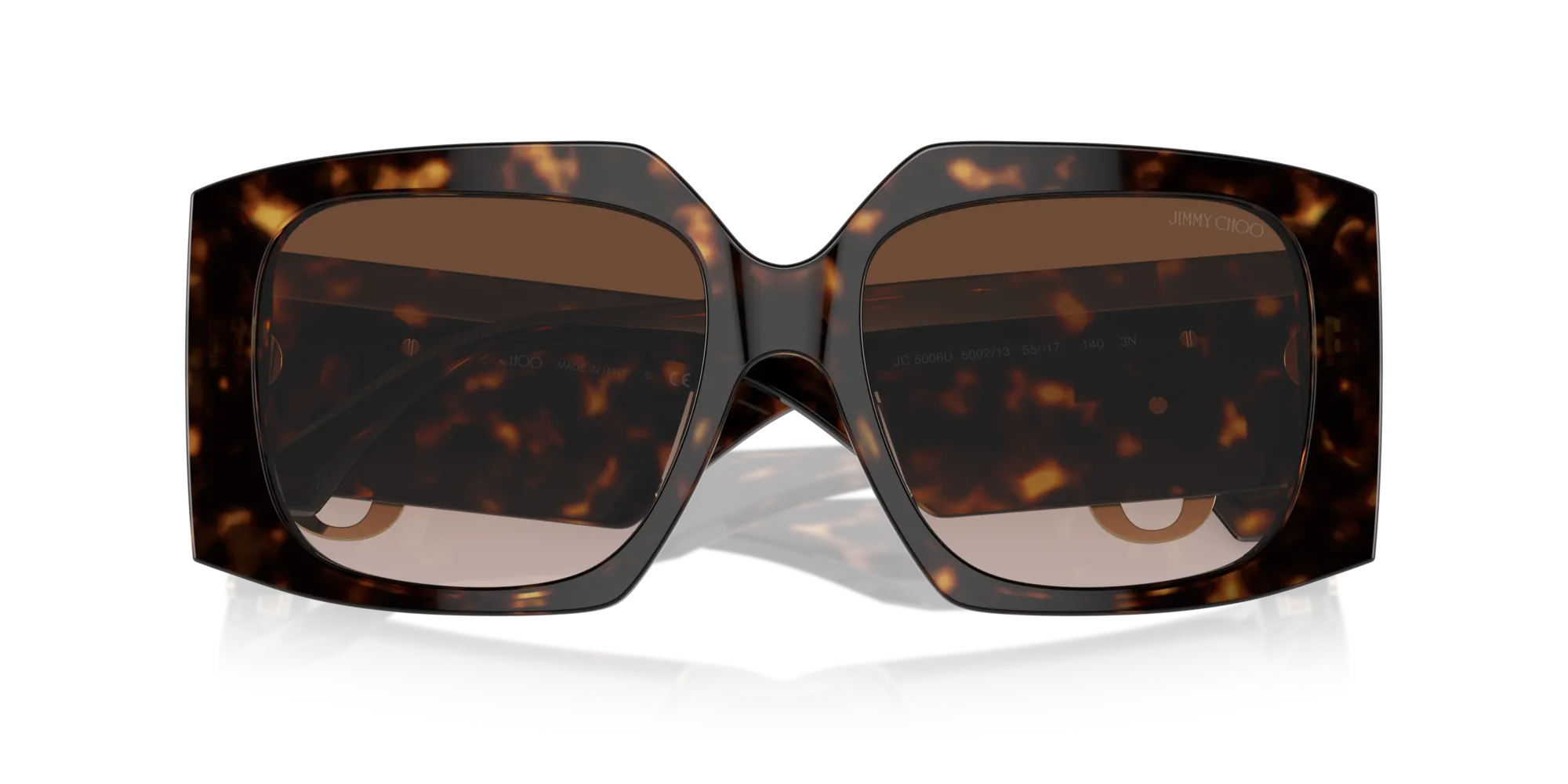 Jimmy Choo JC5006U 500213 Occhiali da sole Acetato Havana Marrone Farfalla Normale Sfumato - immagine 2