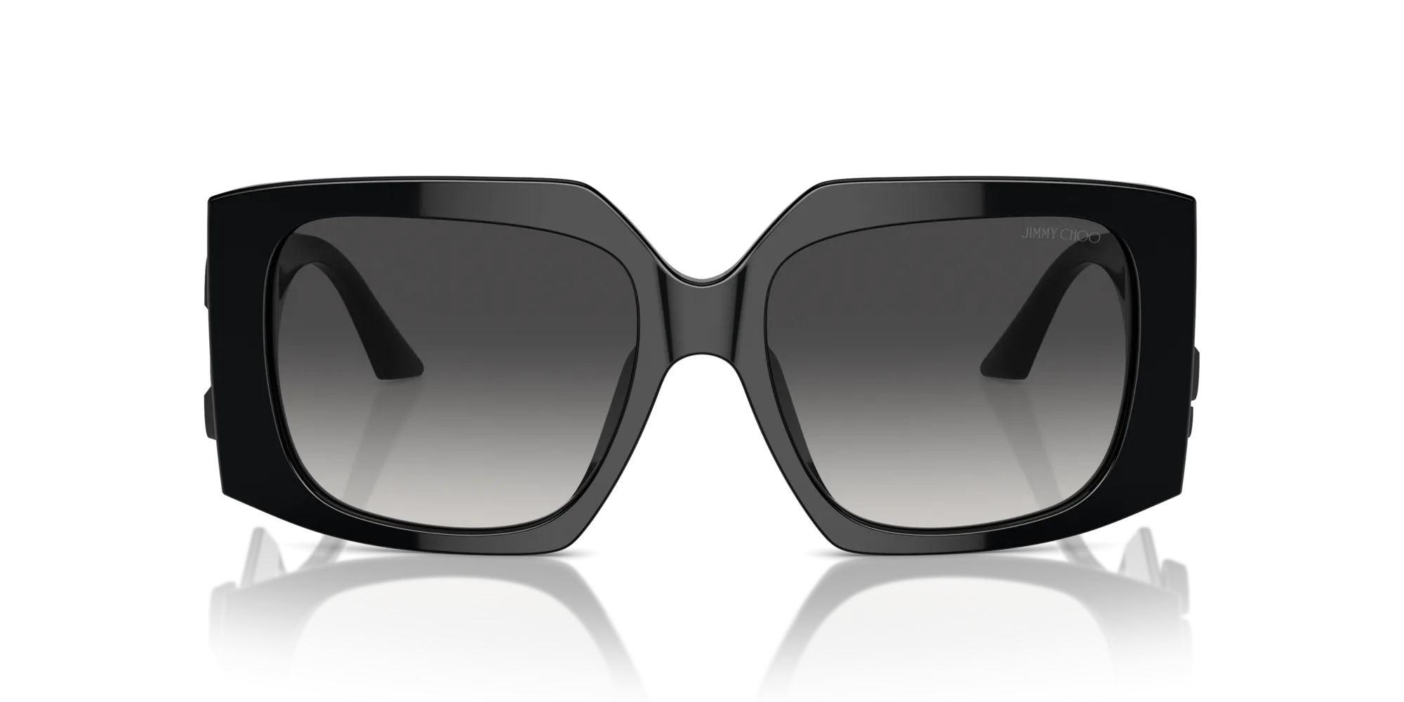Jimmy Choo JC5006U 50008G Occhiali da sole Acetato Nero Grigio Farfalla Normale Sfumato - immagine 3