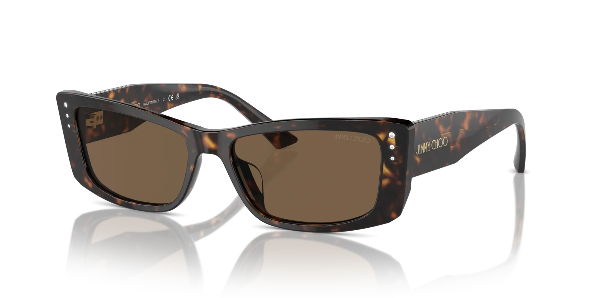 Jimmy Choo JC5002BU 500273 Occhiali da sole Acetato Havana Marrone Pillow Normale - immagine 4