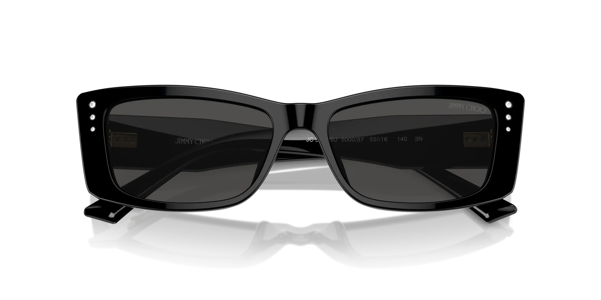 Jimmy Choo JC5002BU 500087 Occhiali da sole Acetato Nero Grigio Pillow Normale - immagine 2