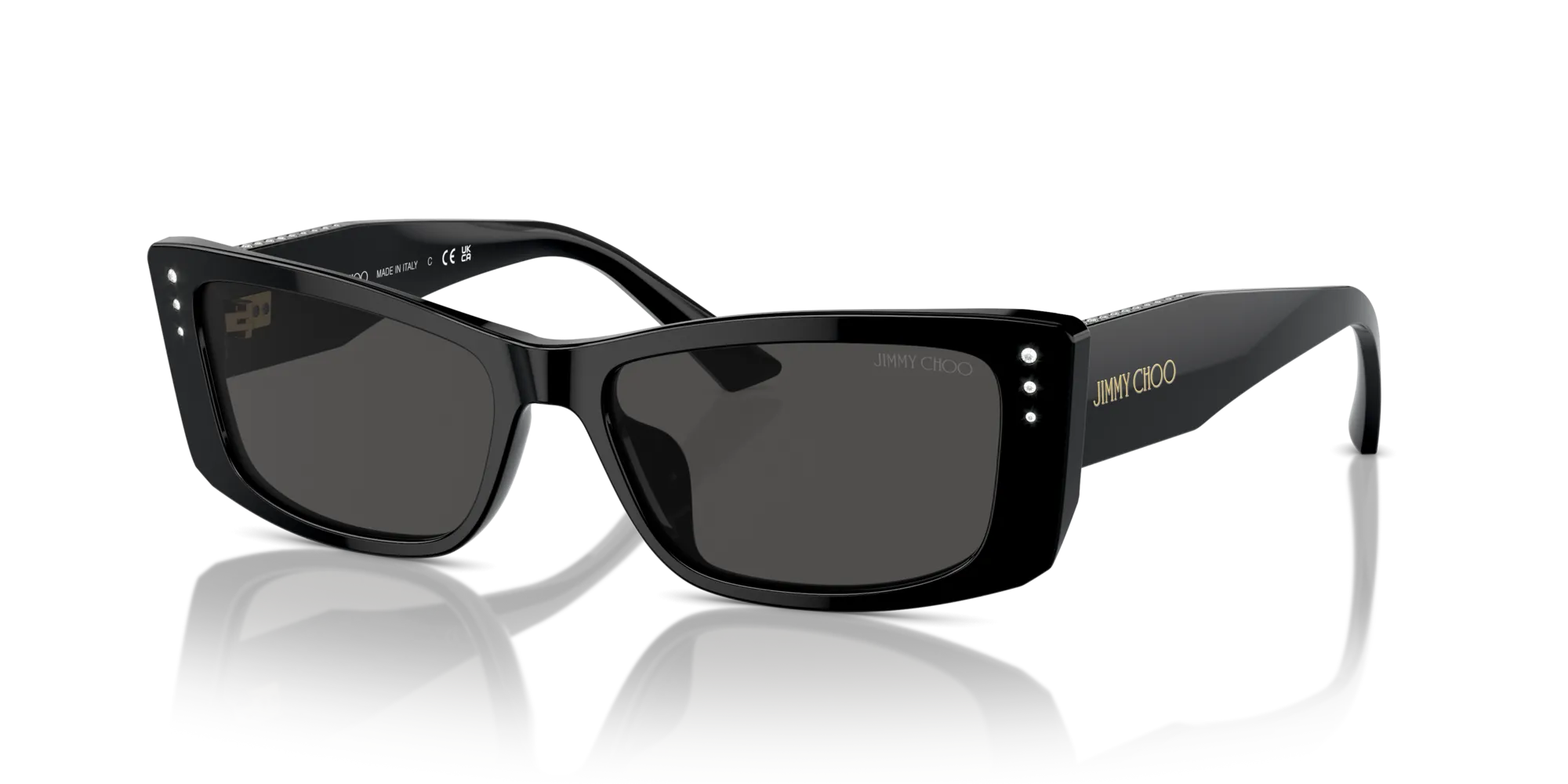Jimmy Choo JC5002BU 500087 Occhiali da sole Acetato Nero Grigio Pillow Normale - immagine 4
