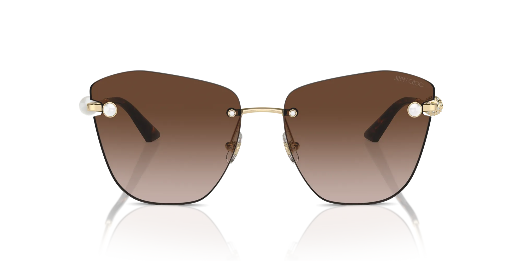 Jimmy Choo JC4004HB 300613 Occhiali da sole Metallo Oro Marrone Farfalla Normale Sfumato - immagine 3