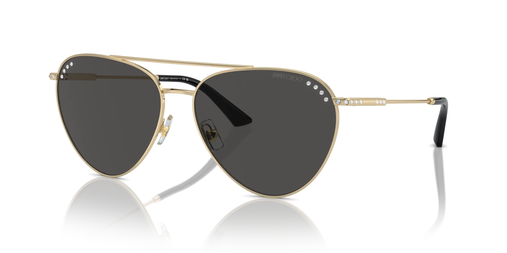 Jimmy Choo JC4002B 300687 Occhiali da sole Acciaio Oro Grigio Pilot Normale - immagine 4