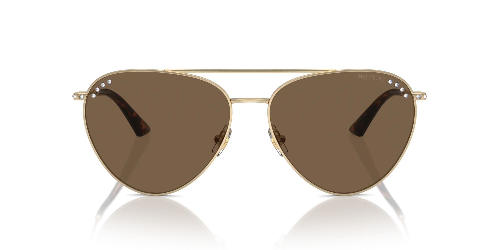 Jimmy Choo JC4002B 300673 Occhiali da sole Acciaio Oro Marrone Pilot Normale - immagine 3