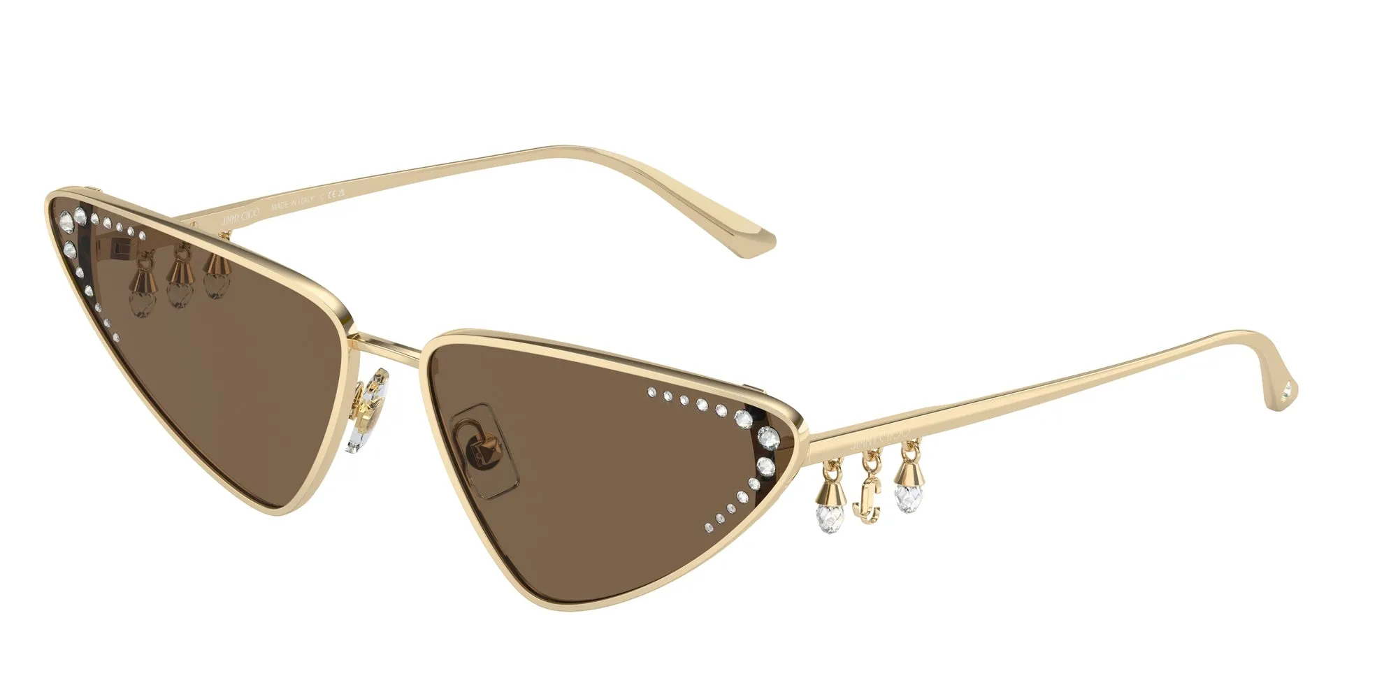 Jimmy Choo JC4001B 300673 Occhiali da sole Metallo Oro Marrone Cat Eye Normale - immagine 1