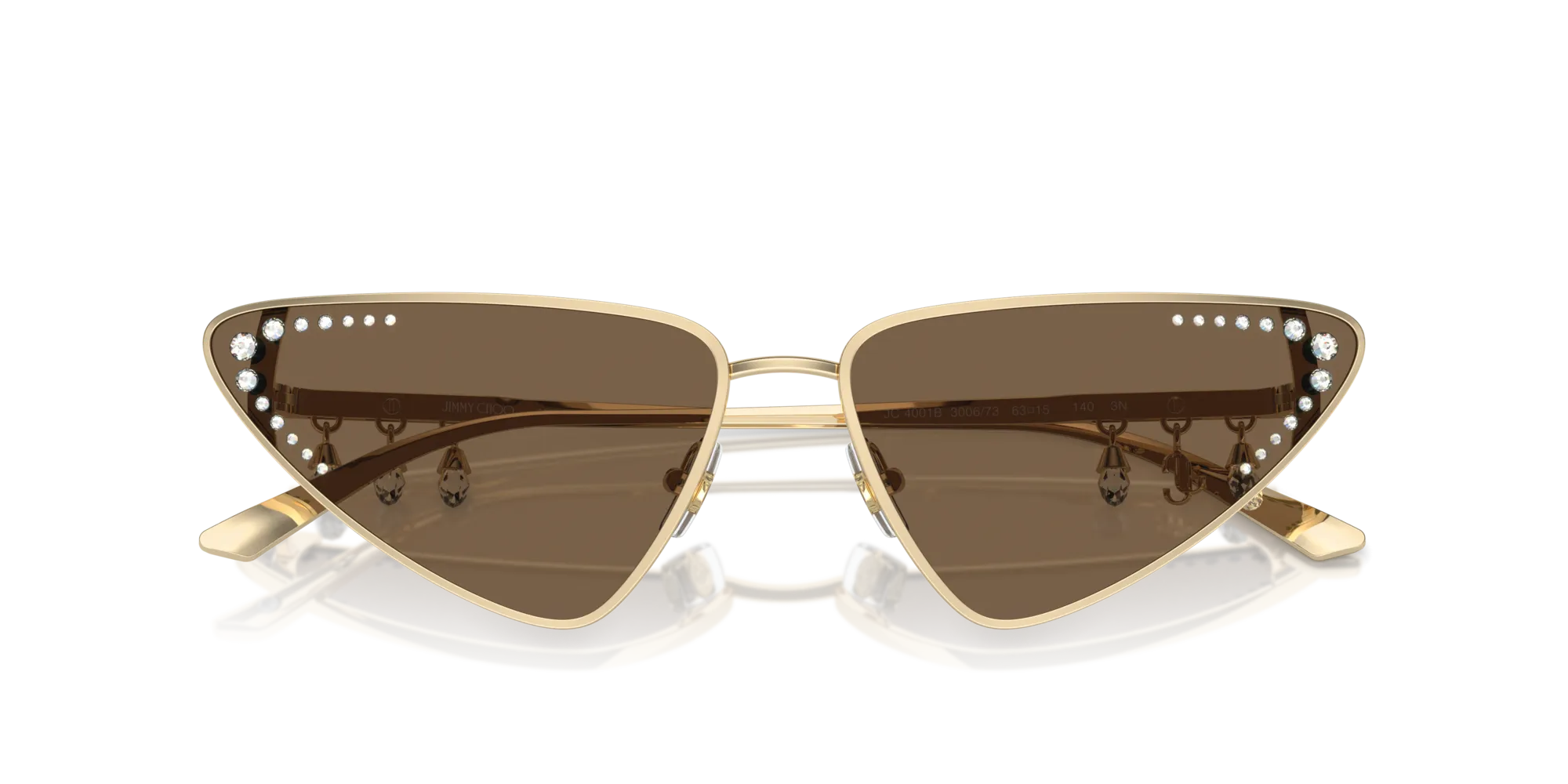 Jimmy Choo JC4001B 300673 Occhiali da sole Metallo Oro Marrone Cat Eye Normale - immagine 2