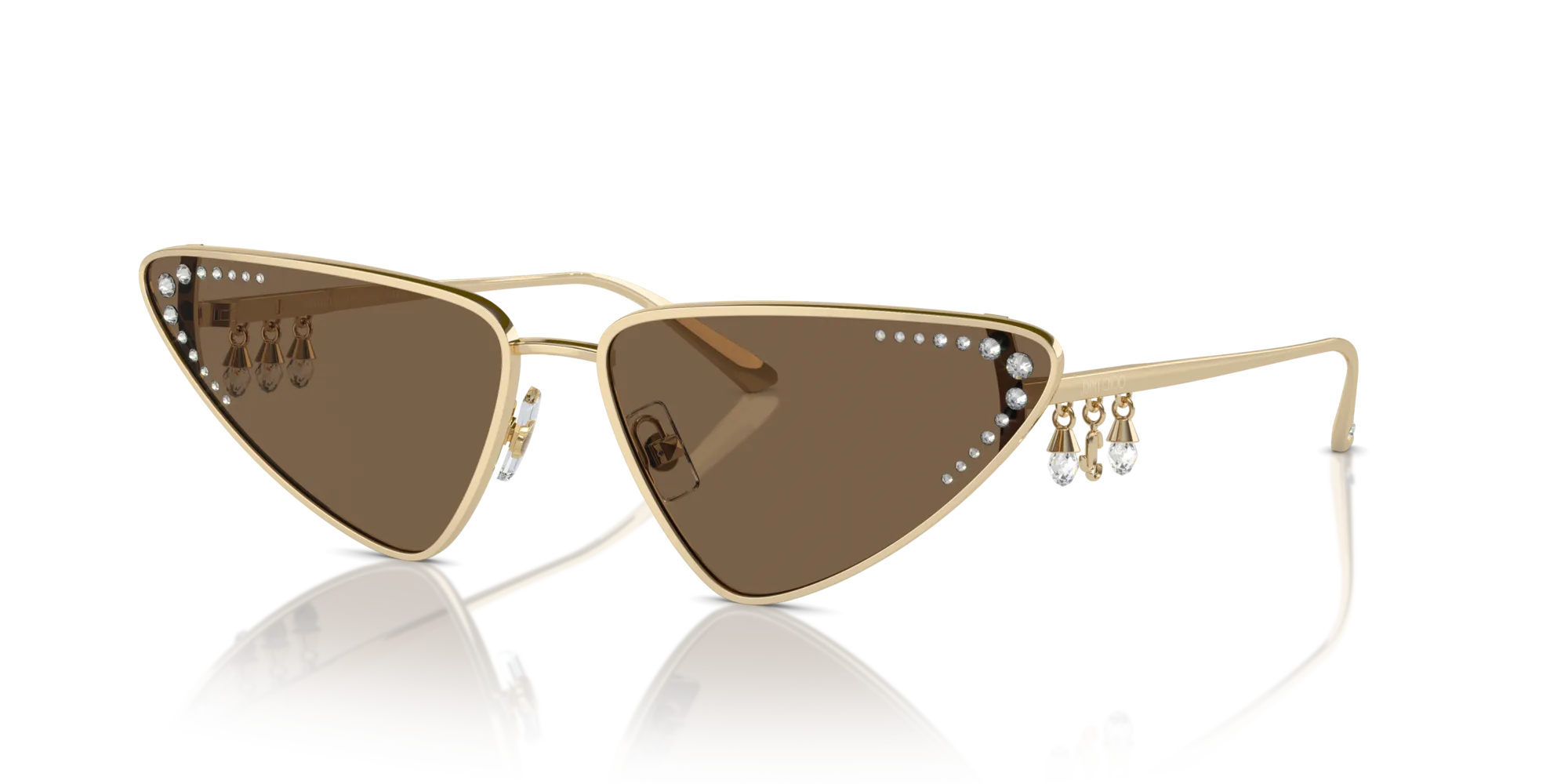 Jimmy Choo JC4001B 300673 Occhiali da sole Metallo Oro Marrone Cat Eye Normale - immagine 4