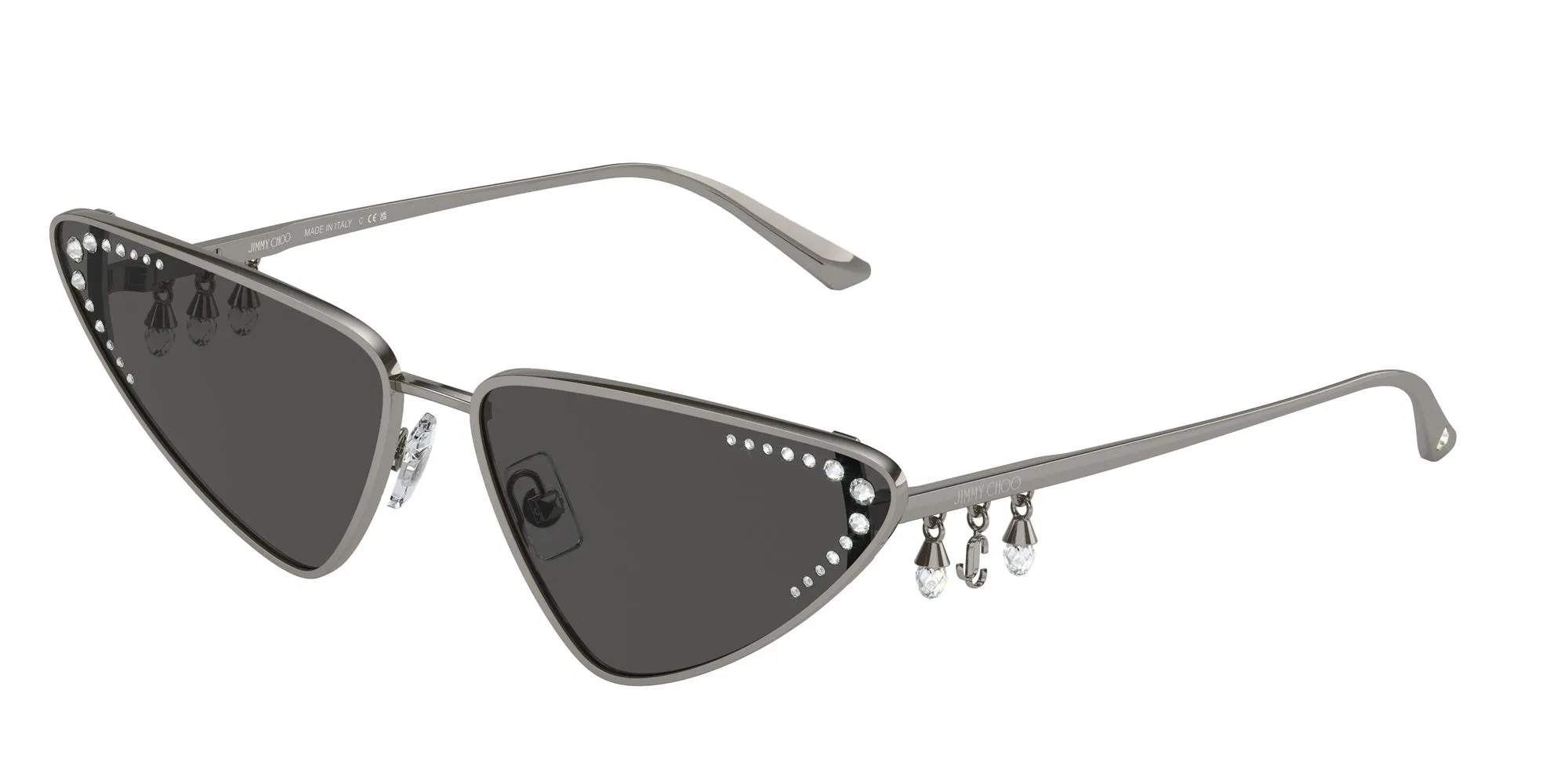 Jimmy Choo JC4001B 300487 Occhiali da sole Metallo Canna di fucile Grigio Cat Eye Normale - immagine 1
